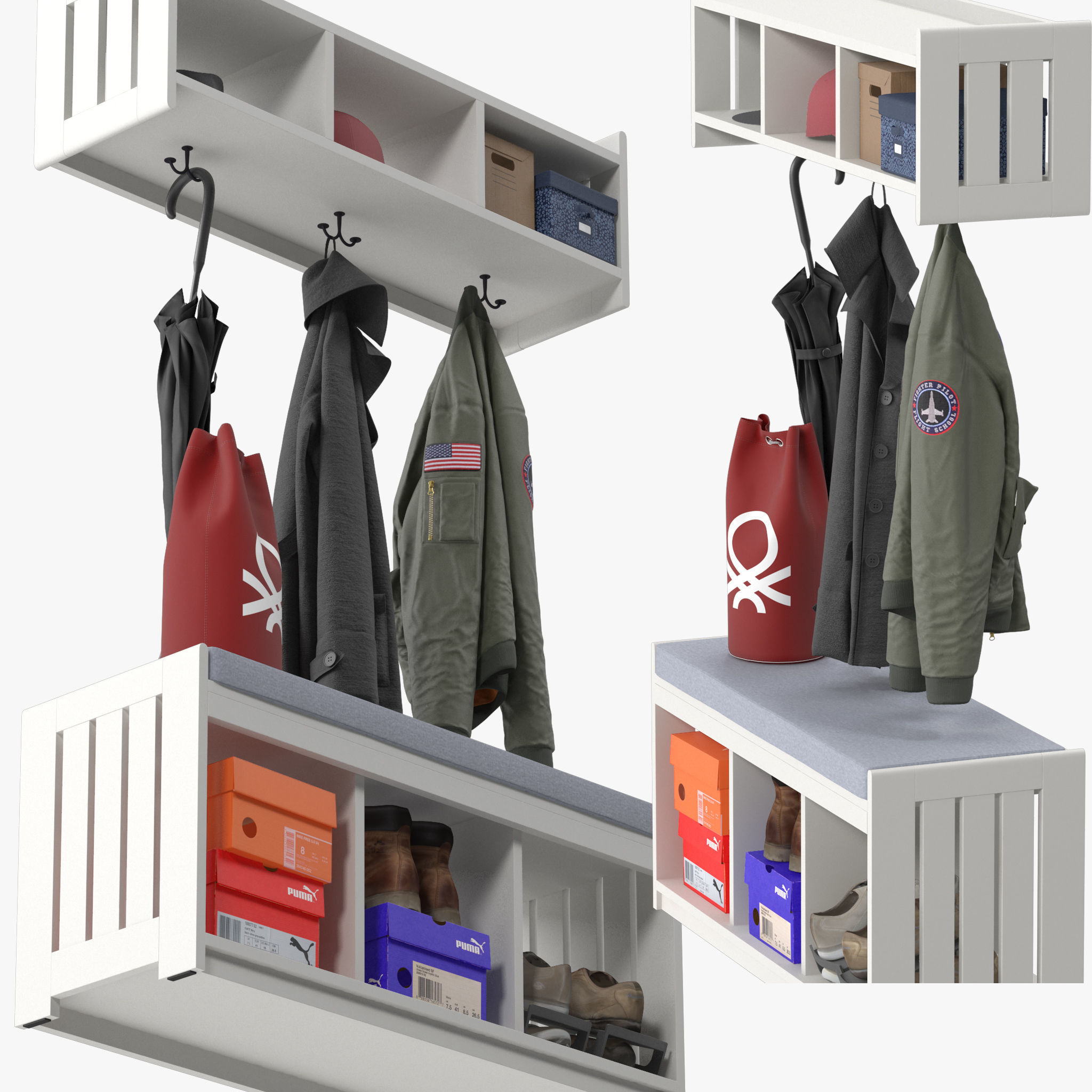 Ikea PANGET Hat and coat rack 3D model_2