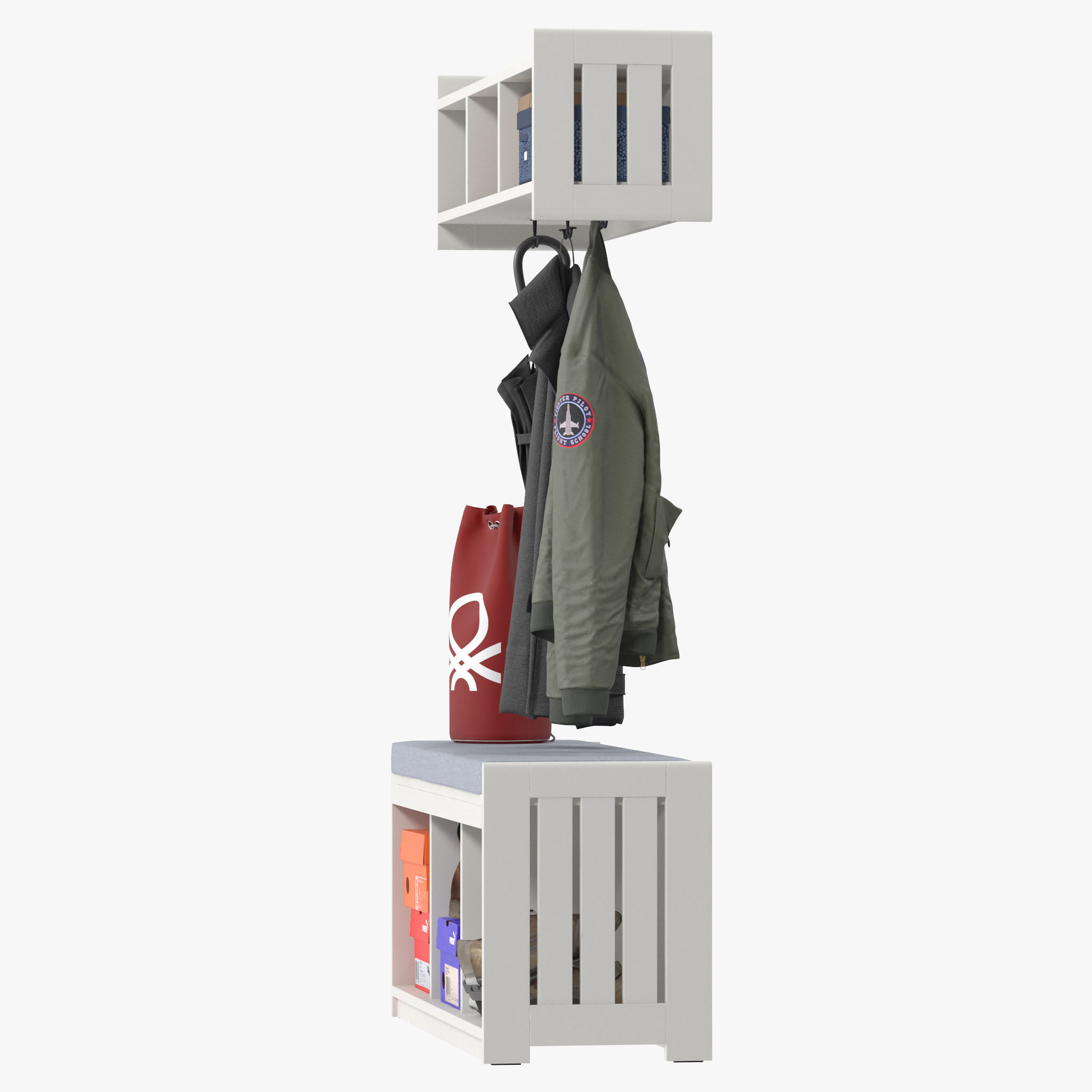 Ikea PANGET Hat and coat rack 3D model_11