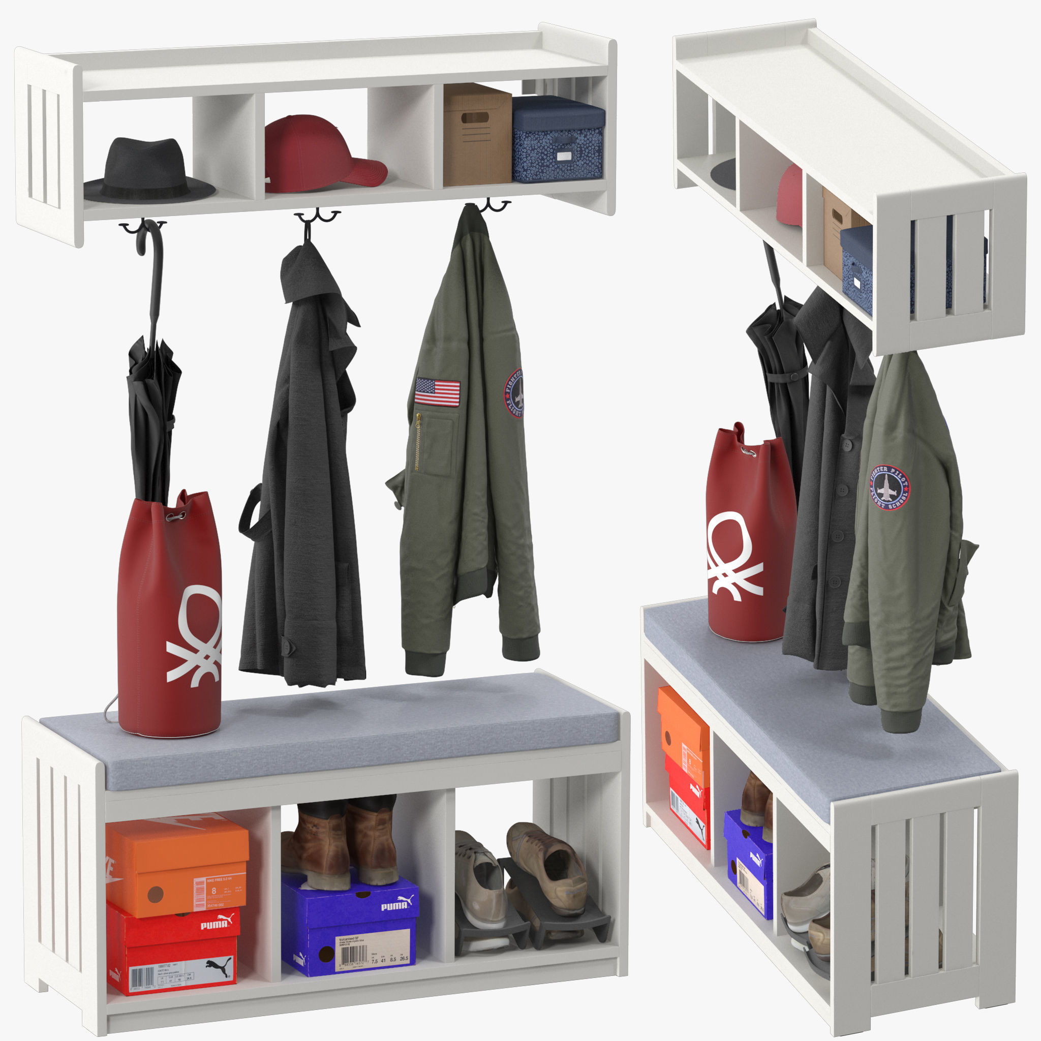 Ikea PANGET Hat and coat rack 3D model_1