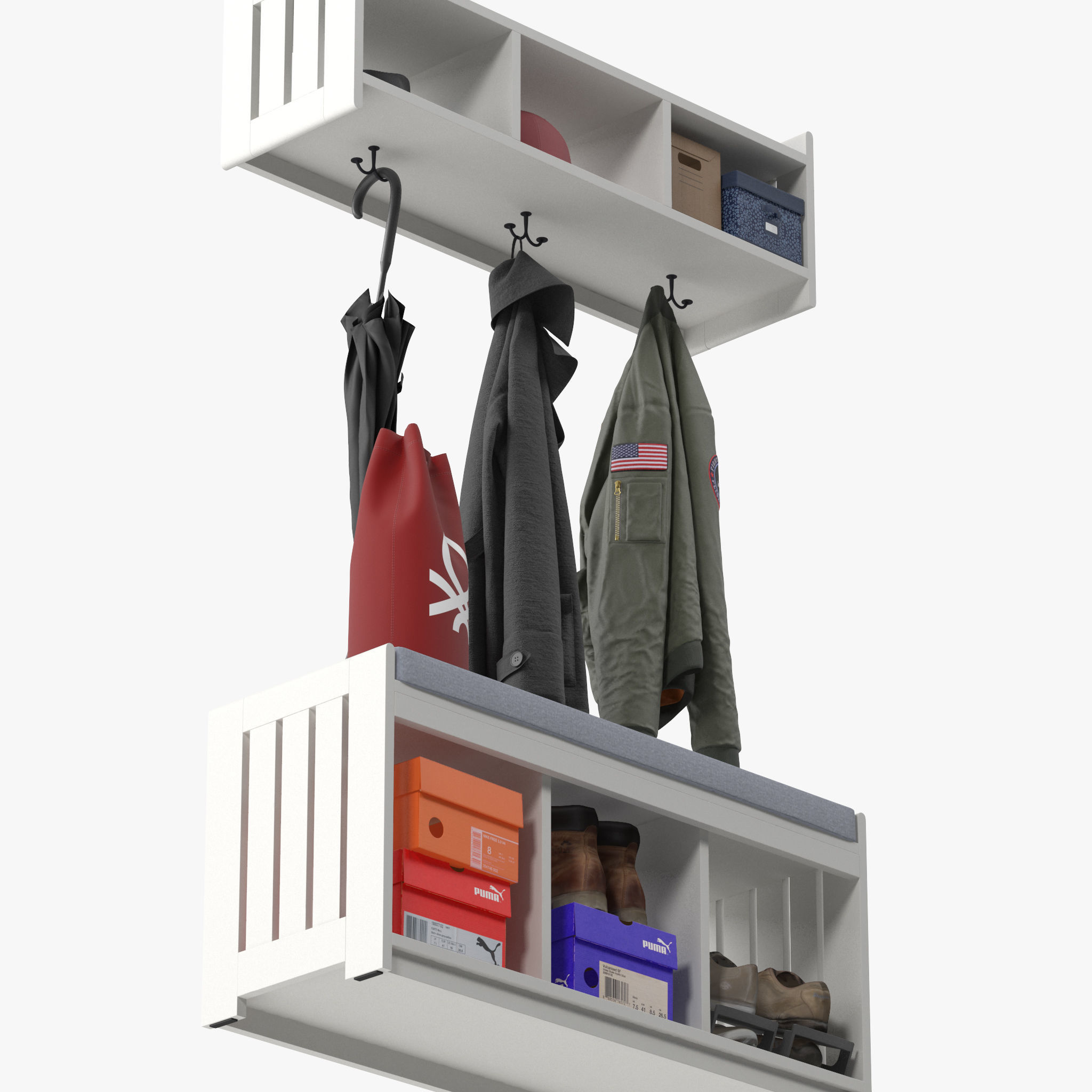 Ikea PANGET Hat and coat rack 3D model_4