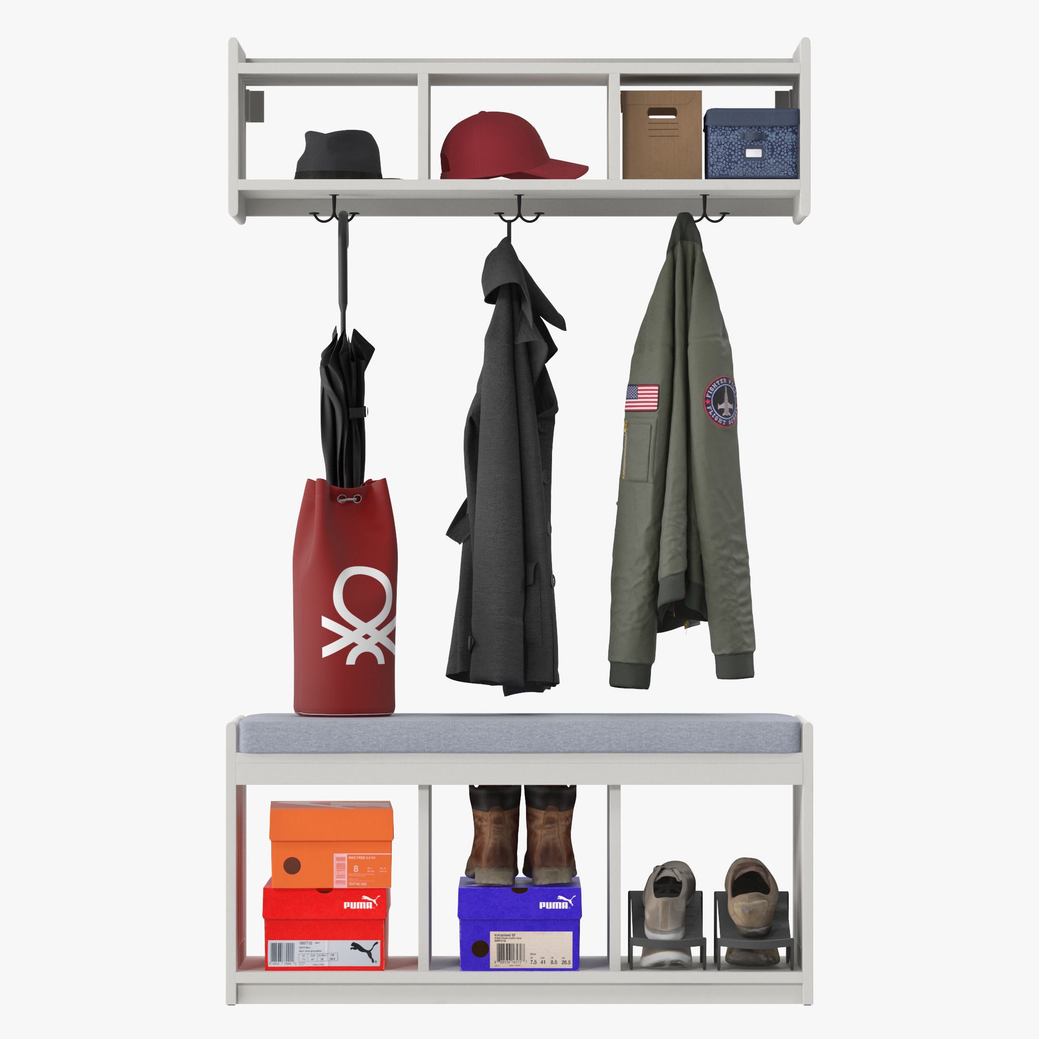Ikea PANGET Hat and coat rack 3D model_10