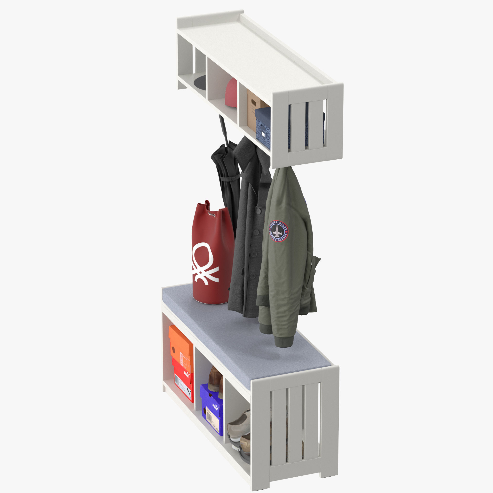 Ikea PANGET Hat and coat rack 3D model_6