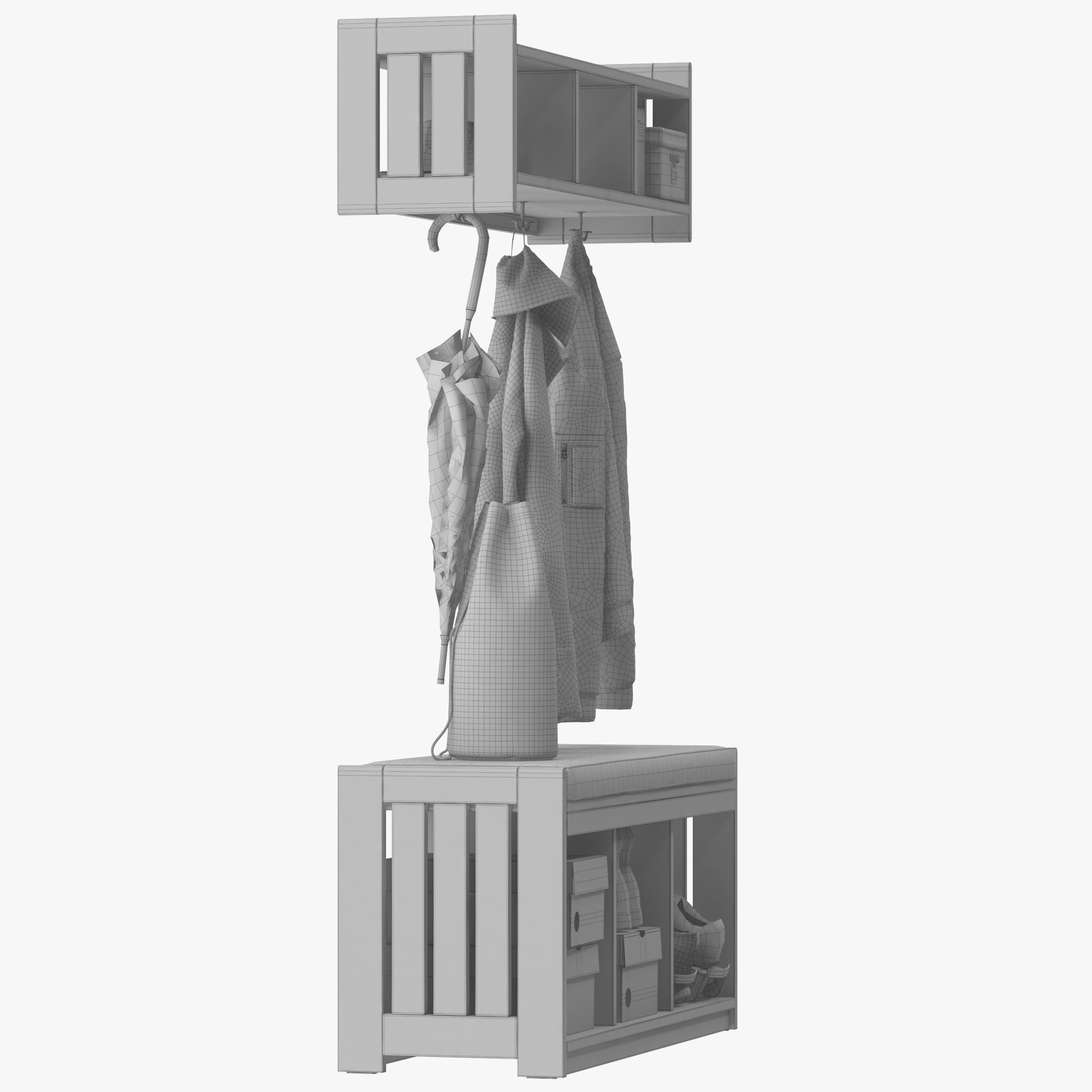 Ikea PANGET Hat and coat rack 3D model_20