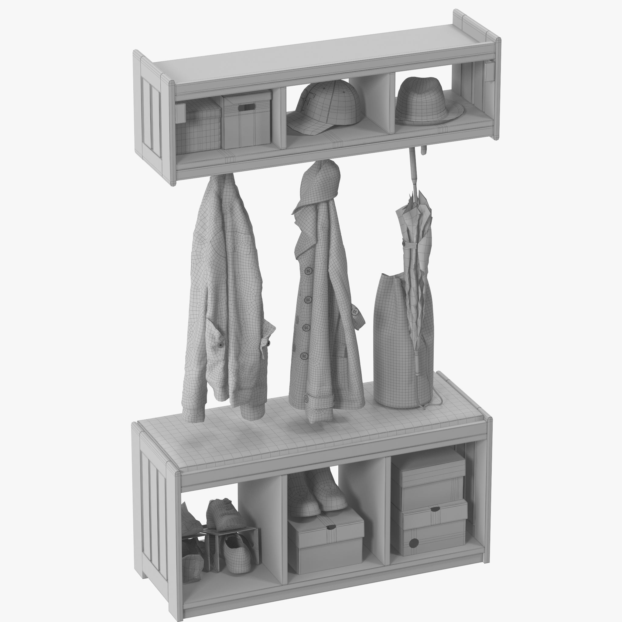 Ikea PANGET Hat and coat rack 3D model_21