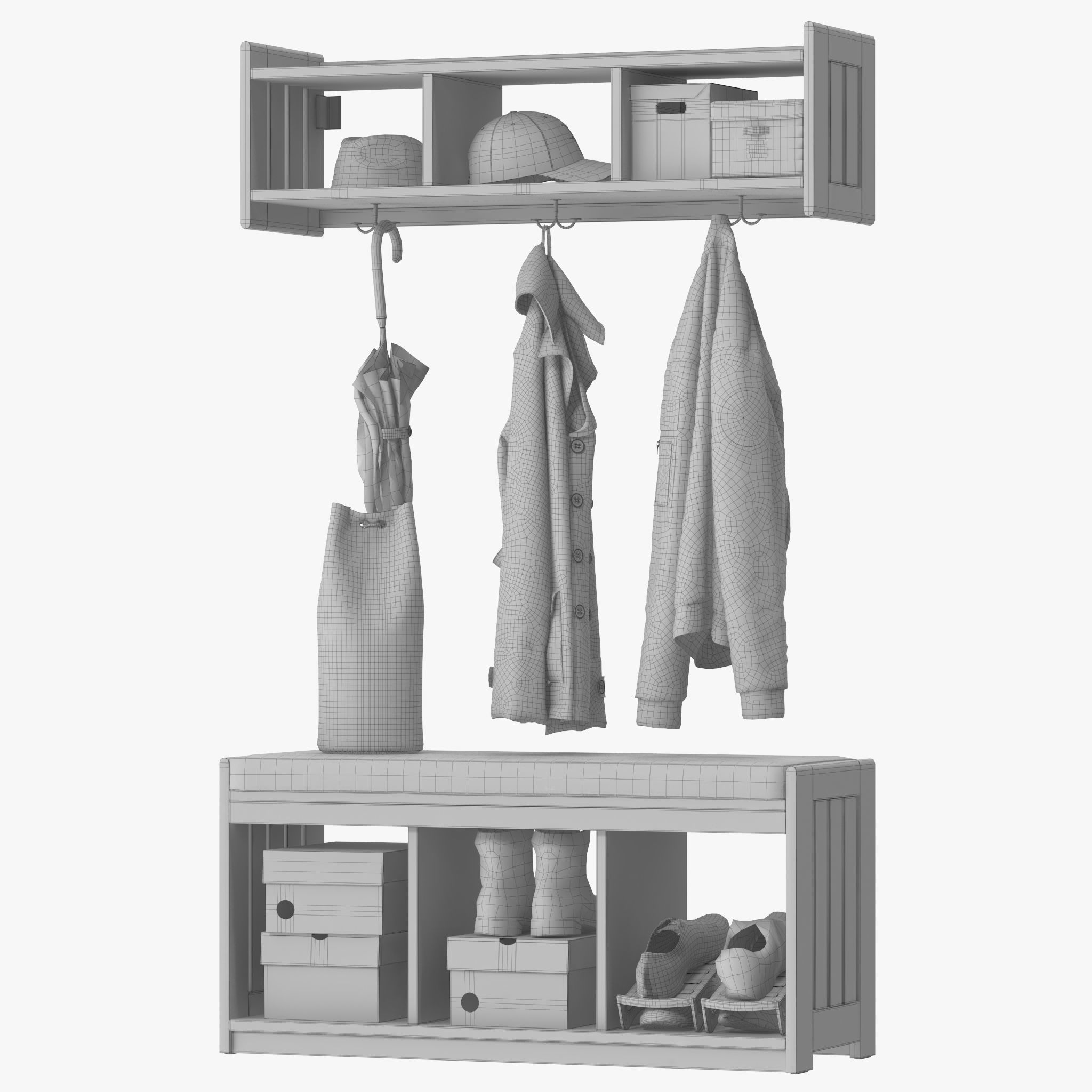 Ikea PANGET Hat and coat rack 3D model_19