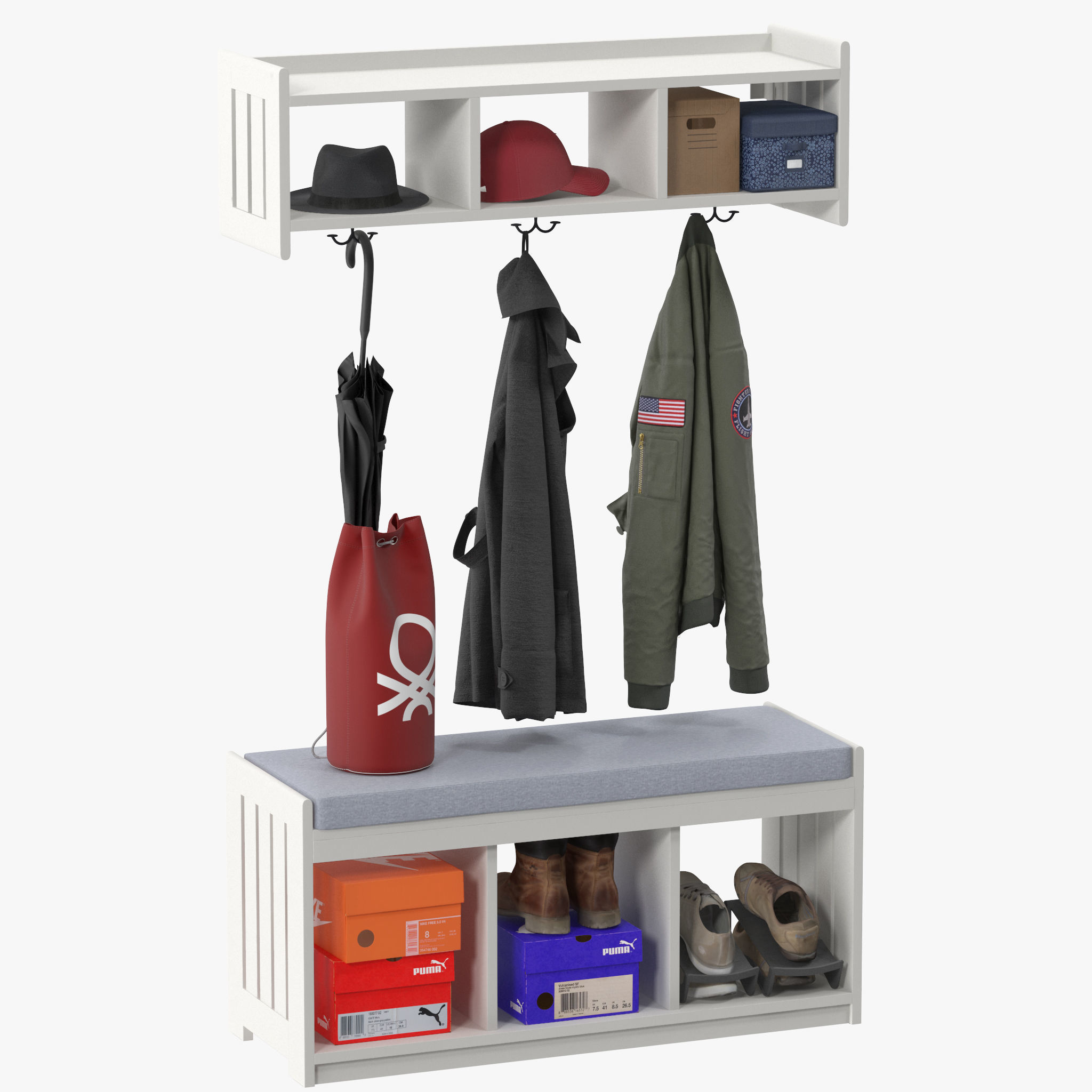 Ikea PANGET Hat and coat rack 3D model_7