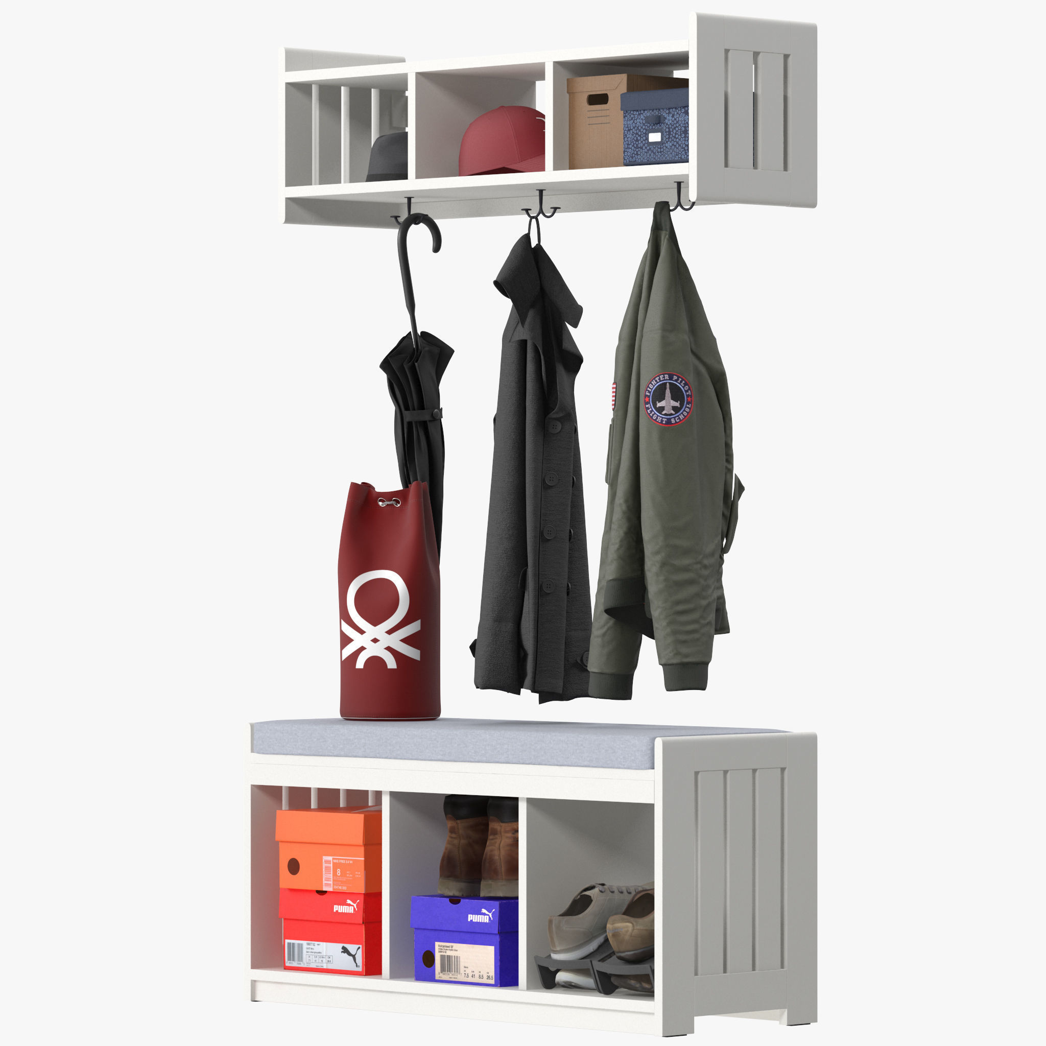 Ikea PANGET Hat and coat rack 3D model_5