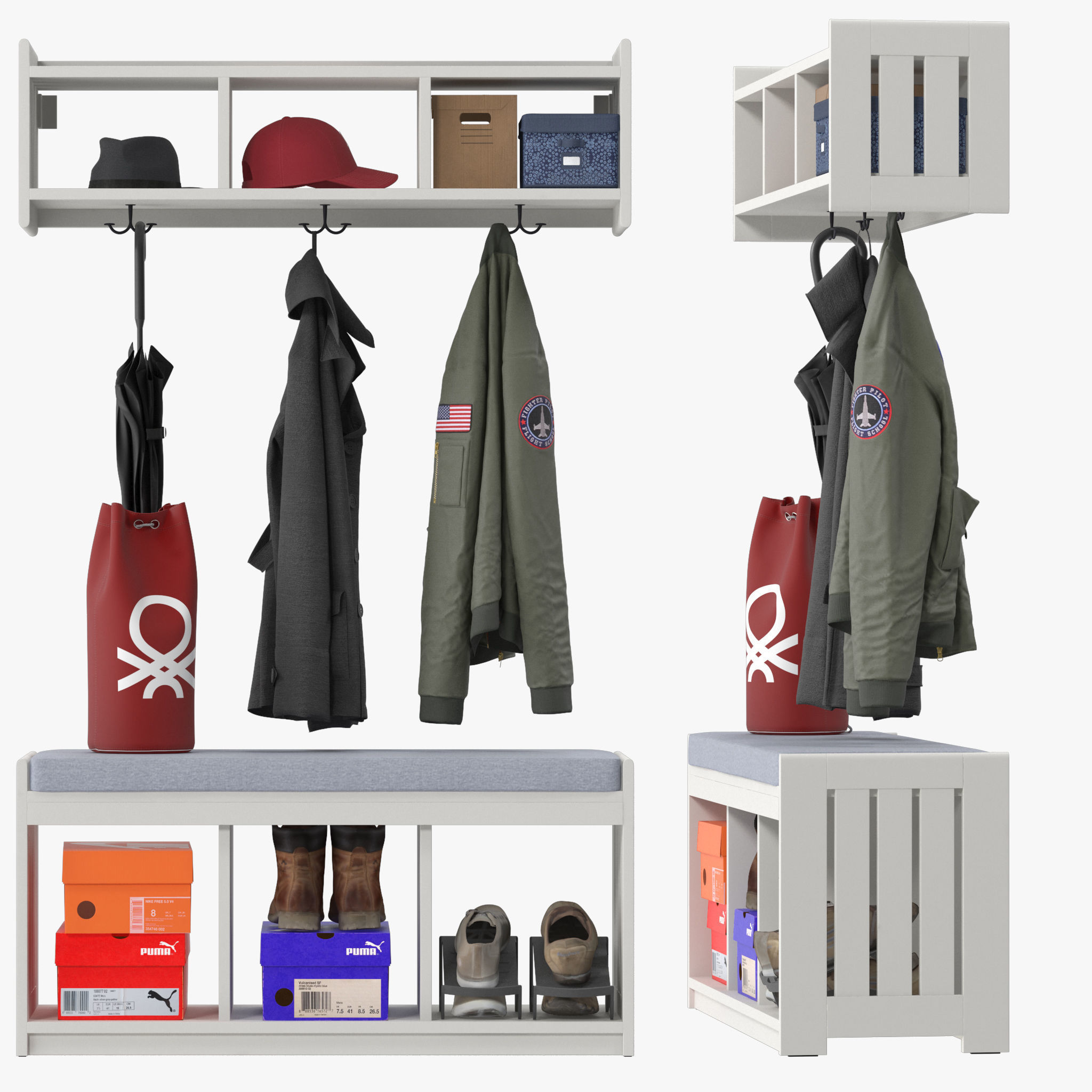 Ikea PANGET Hat and coat rack 3D model_3