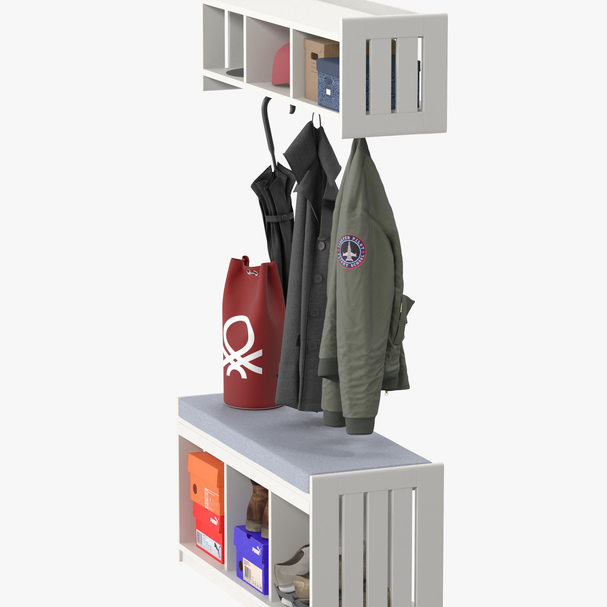 Ikea PANGET Hat and coat rack 3D model_9