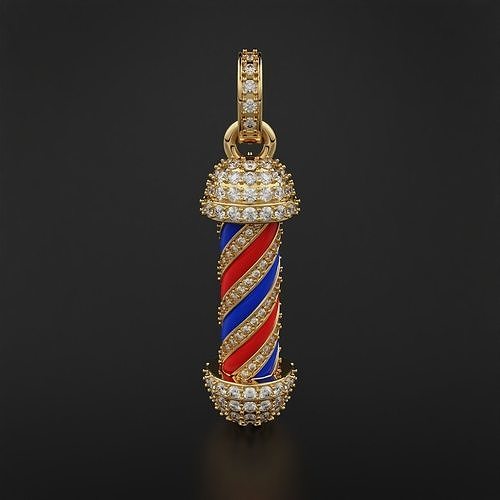 Barber Pole Pendant 3D print model