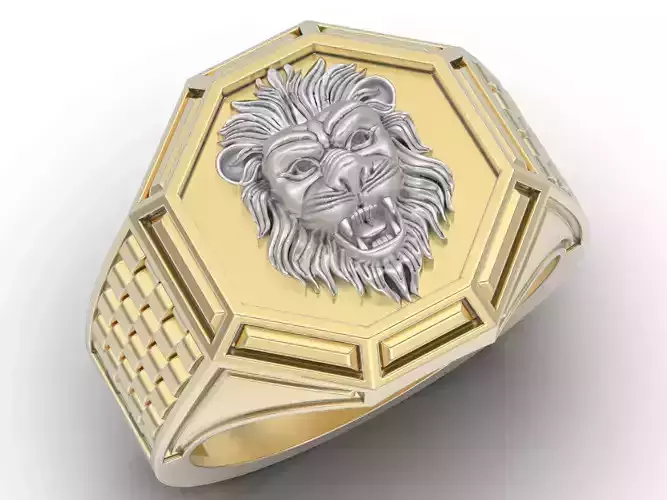Lion Man Ring Sculpture jewelry Gold
