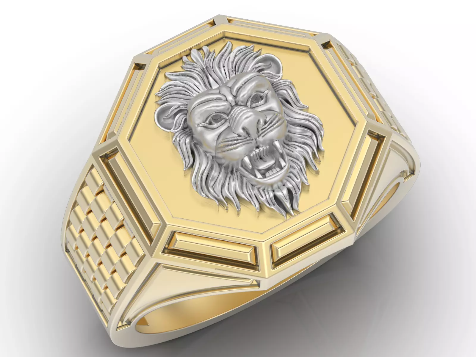 Lion Man Ring Sculpture jewelry Gold 3D print model