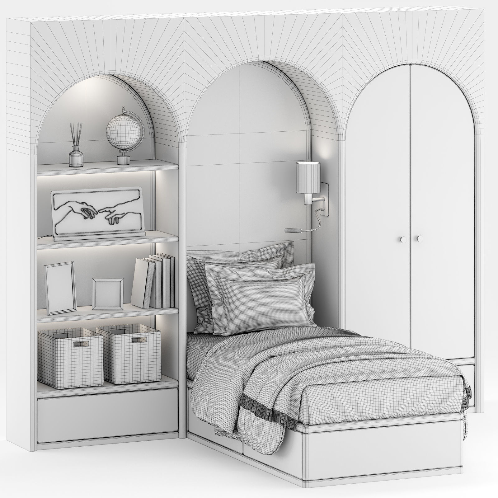 Children Room Furniture 01 3D model_1