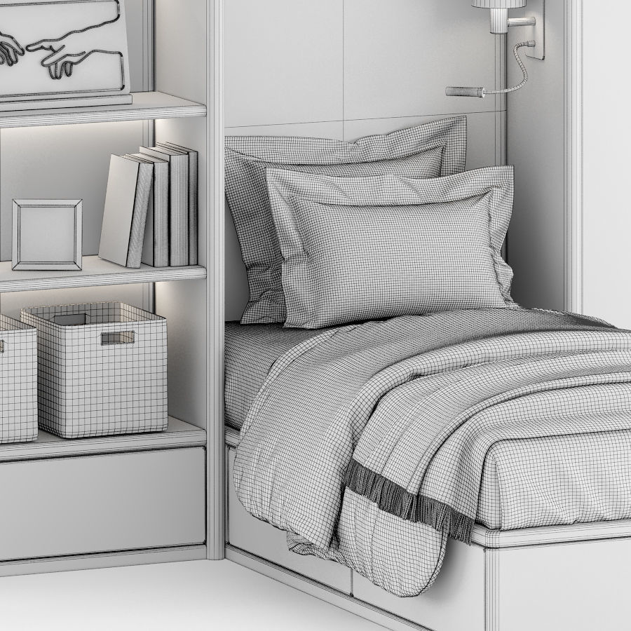 Children Room Furniture 01 3D model_6