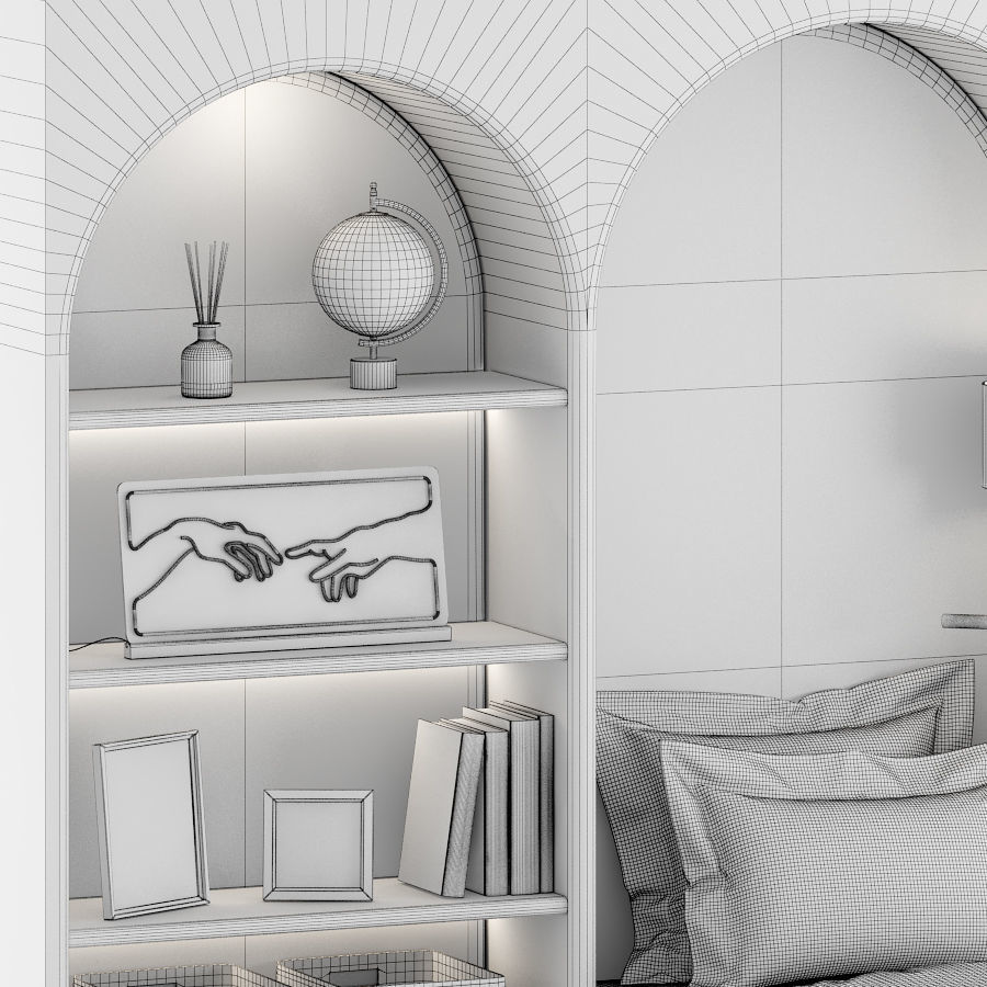 Children Room Furniture 01 3D model_5