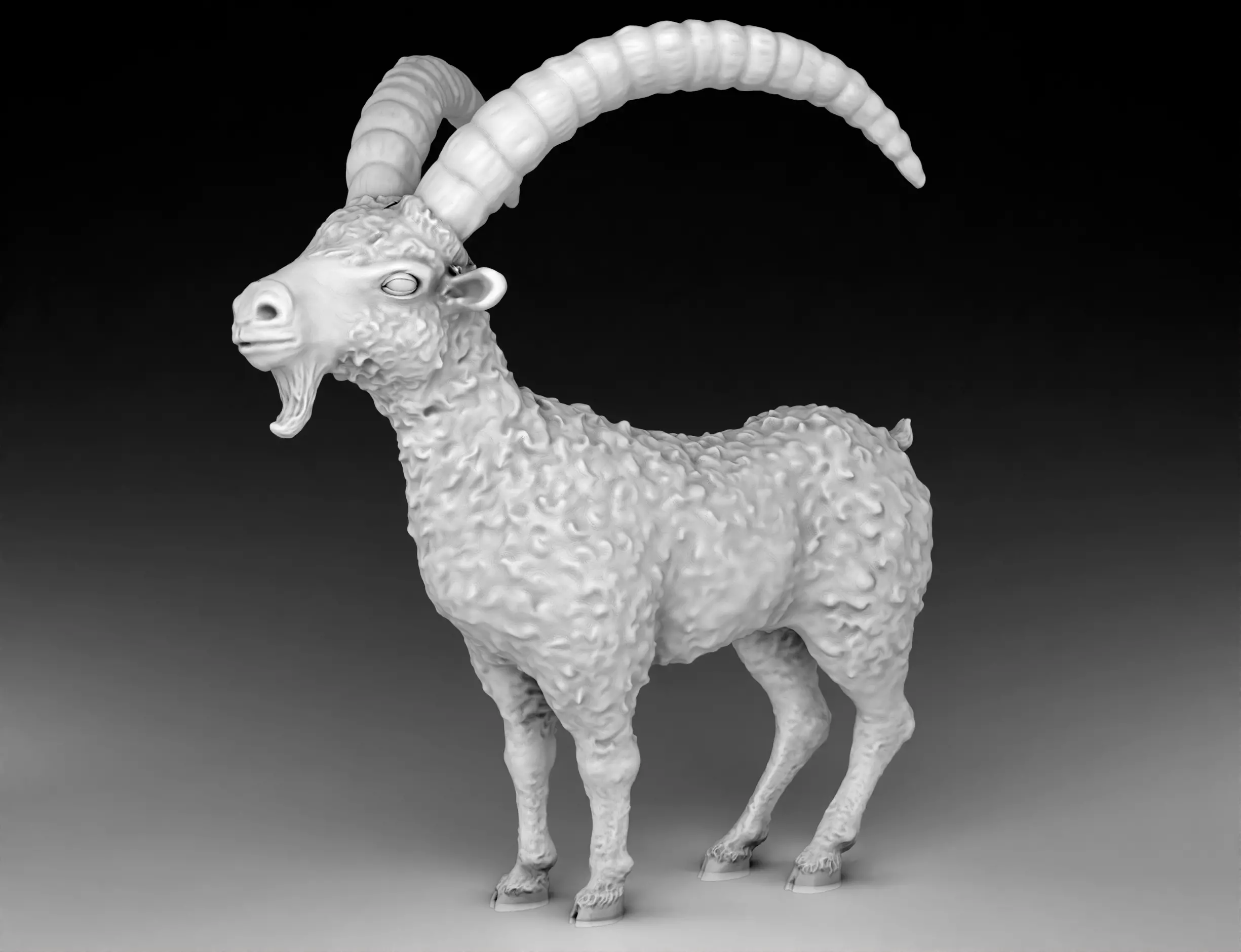 wild goat 3D print model_0