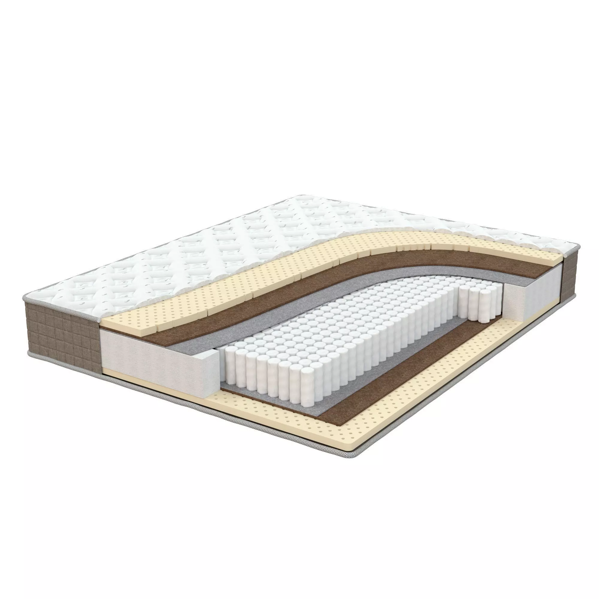 Mattress with layer of foam on top 3D model_0