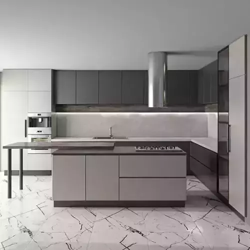 residential interior of modern kitchen 3D model