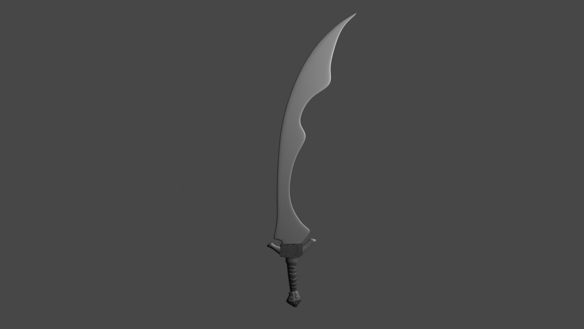 2 hand sword Free 3D model_2