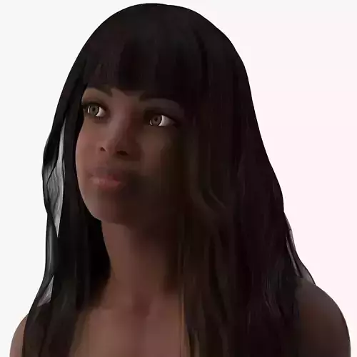 Young Woman Black Standing Pose