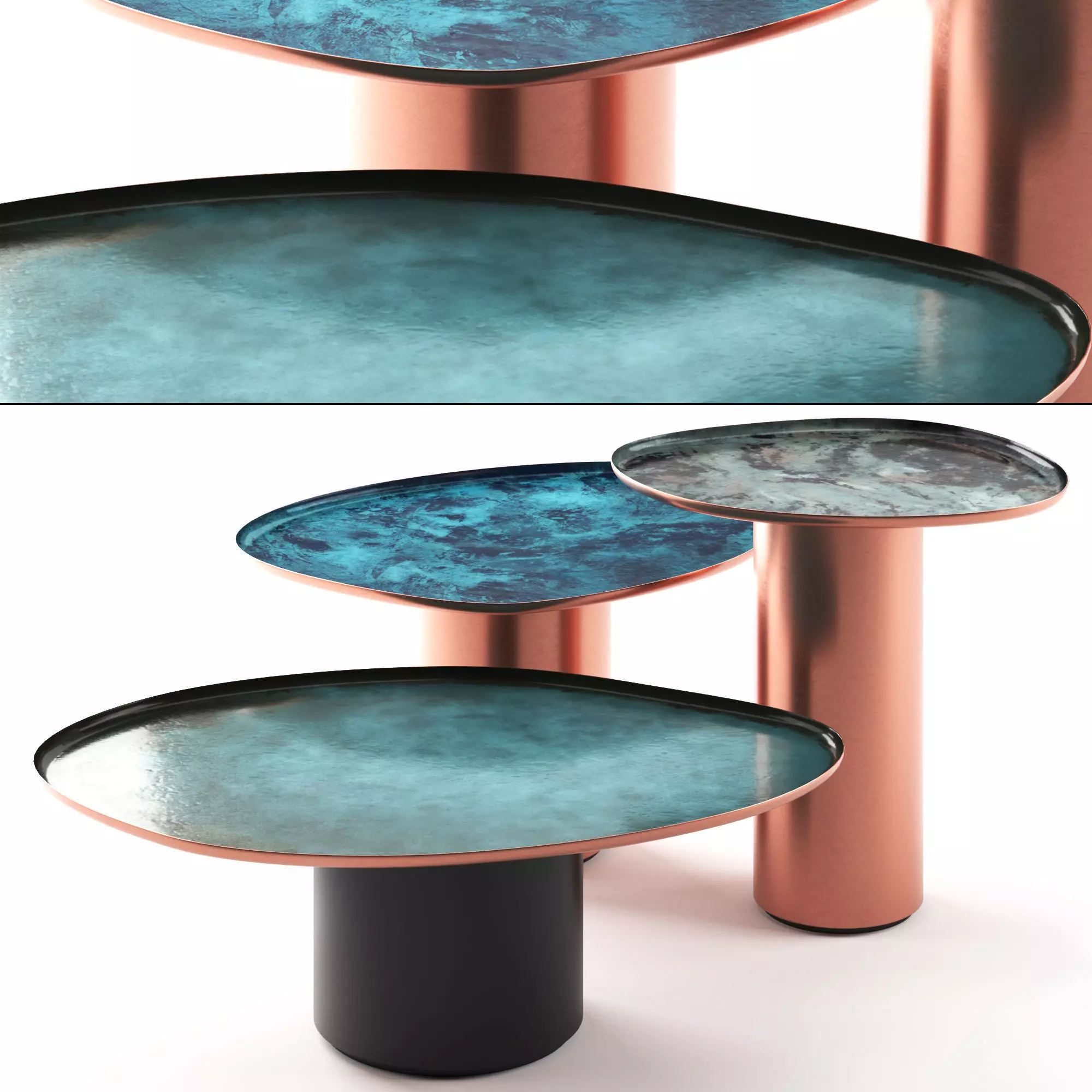 Drops Coffee Table By De Castelli 3D model_0