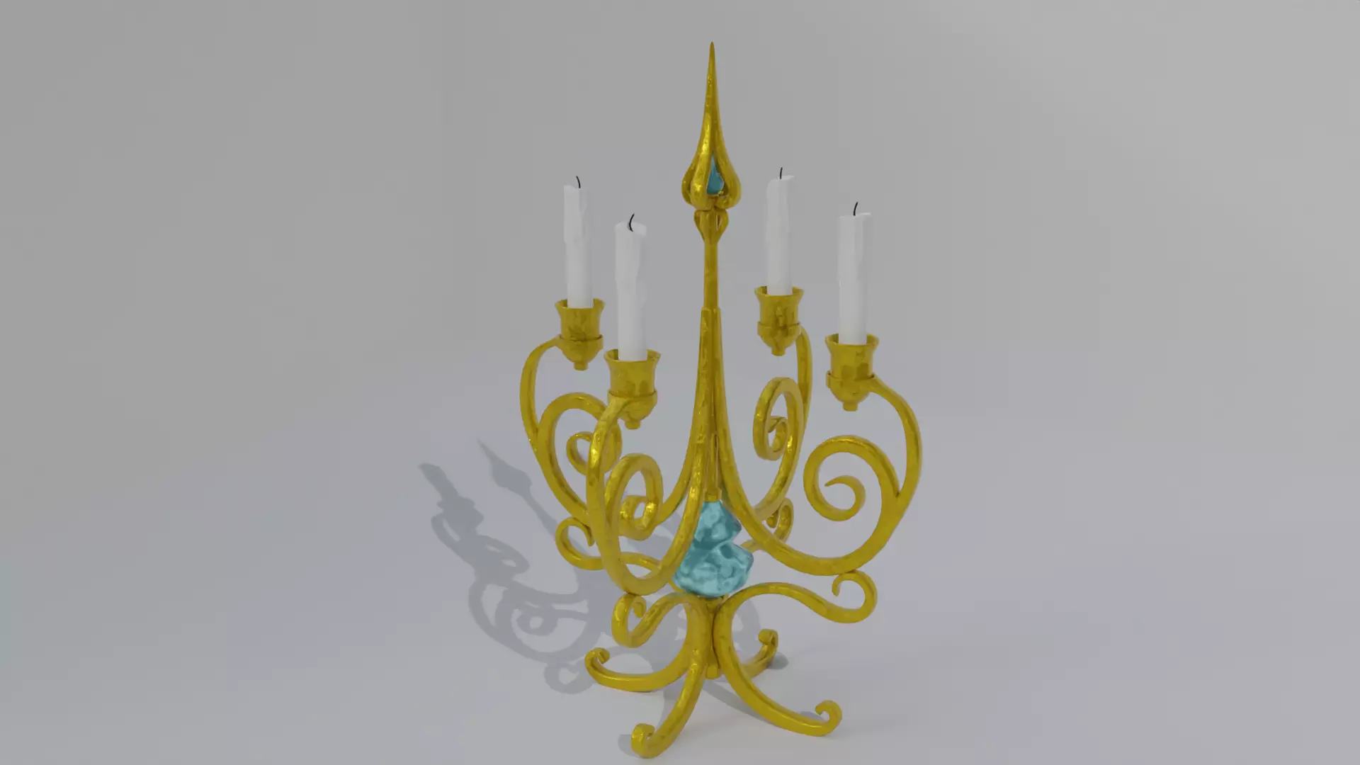 golden candle 3D model