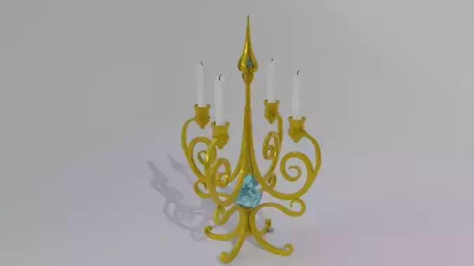 golden candle 3D model