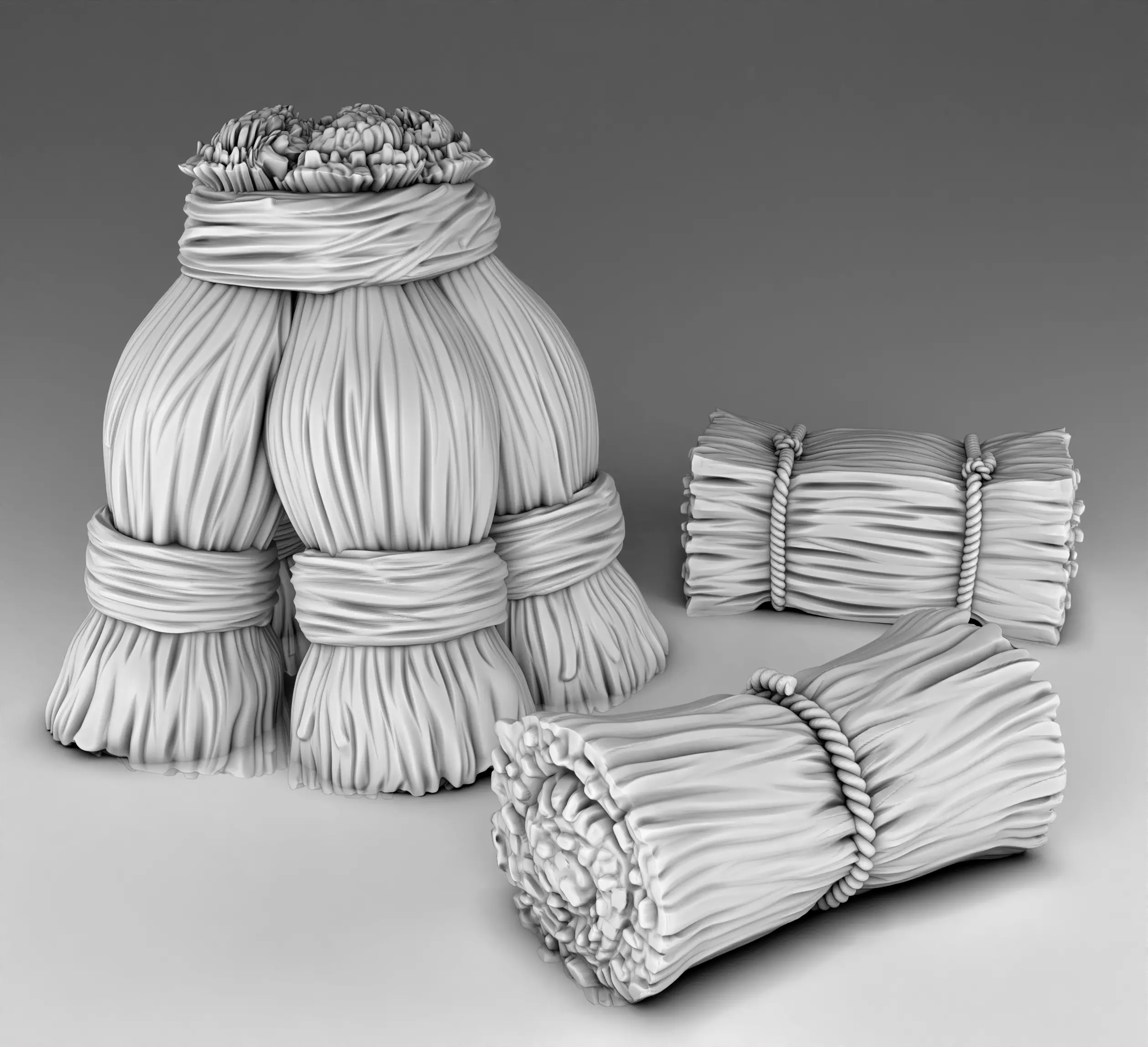 straw bundle of ropes 3D print model