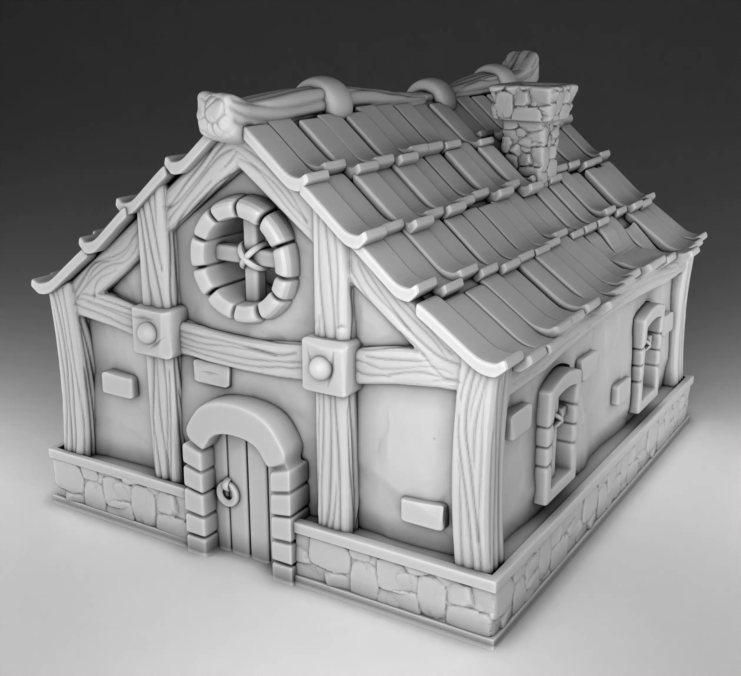 2 houses house with roof 3D print model