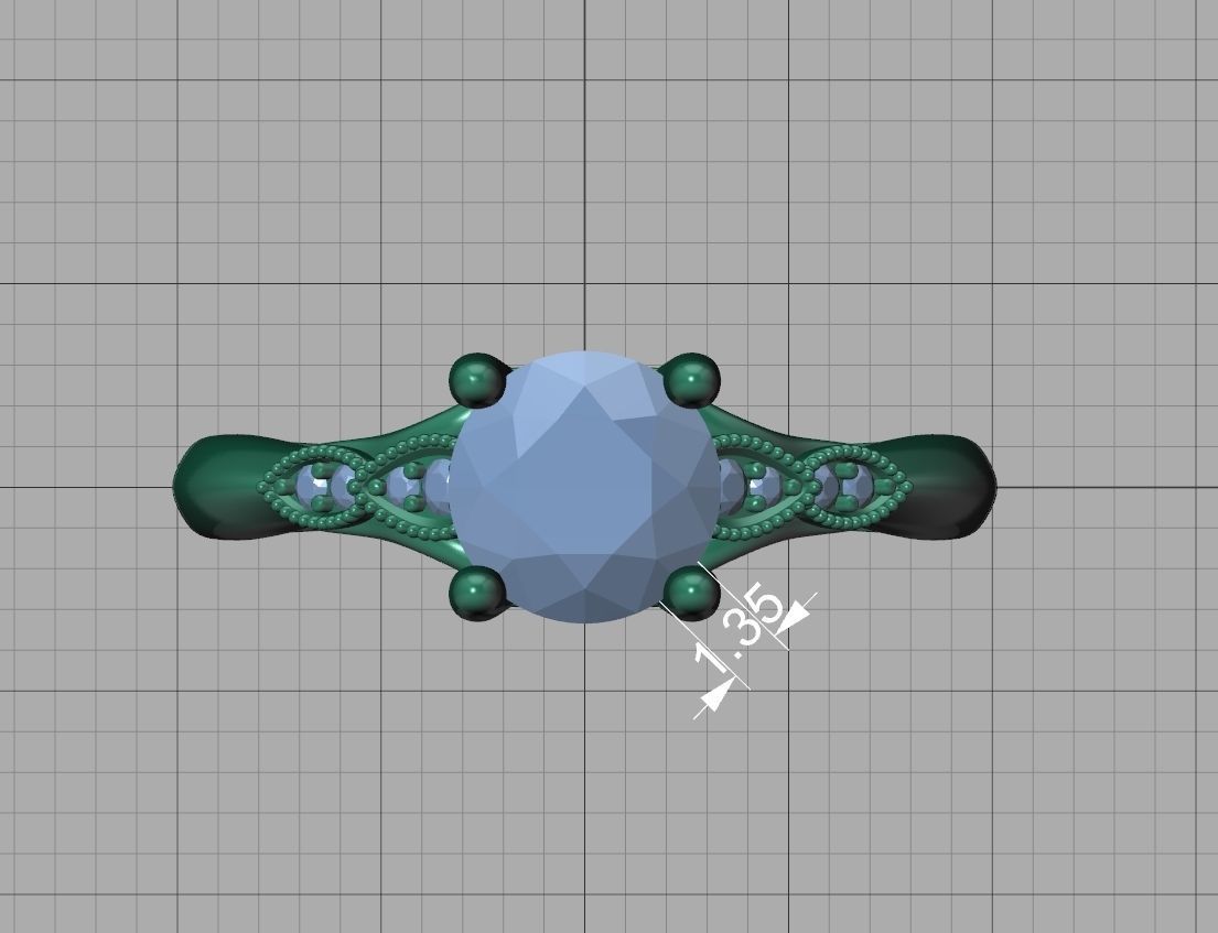 Solitaire Nautilus Engagement Ring Big Stone 3dmodel 3D print model_31