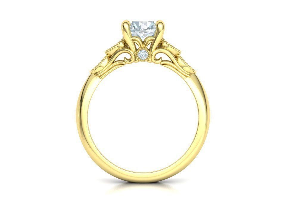 Solitaire Nautilus Engagement Ring Big Stone 3dmodel 3D print model_20