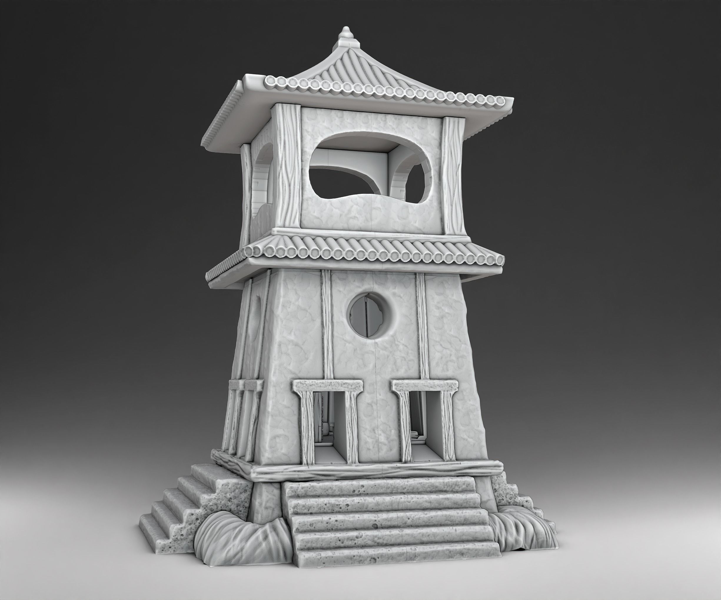 Tower chinese 3D print model_2