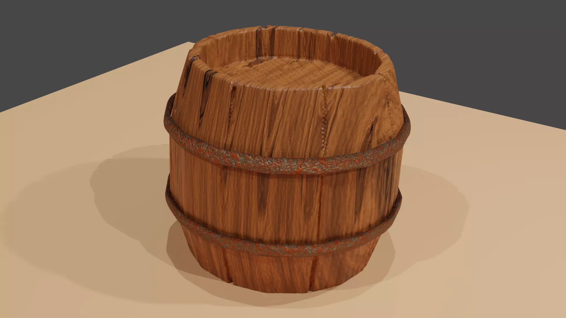 Barrel wooden Free 3D model