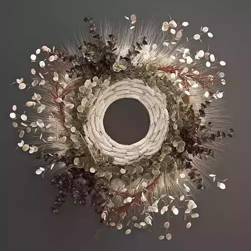 Wall wreath of dried flowers 220 3D model