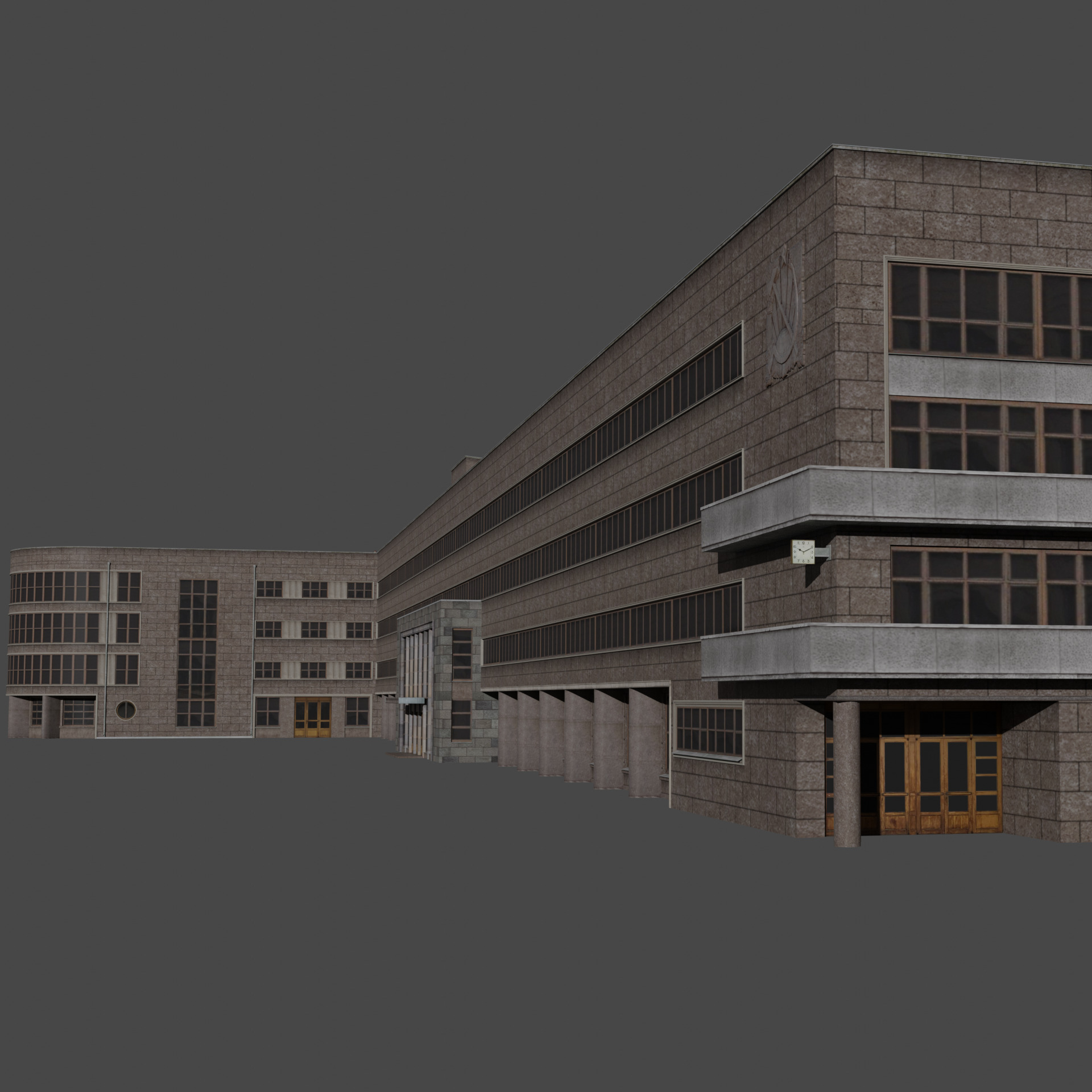 Kirov District Administration building  Leningrad 1935 Low-poly 3D model_4