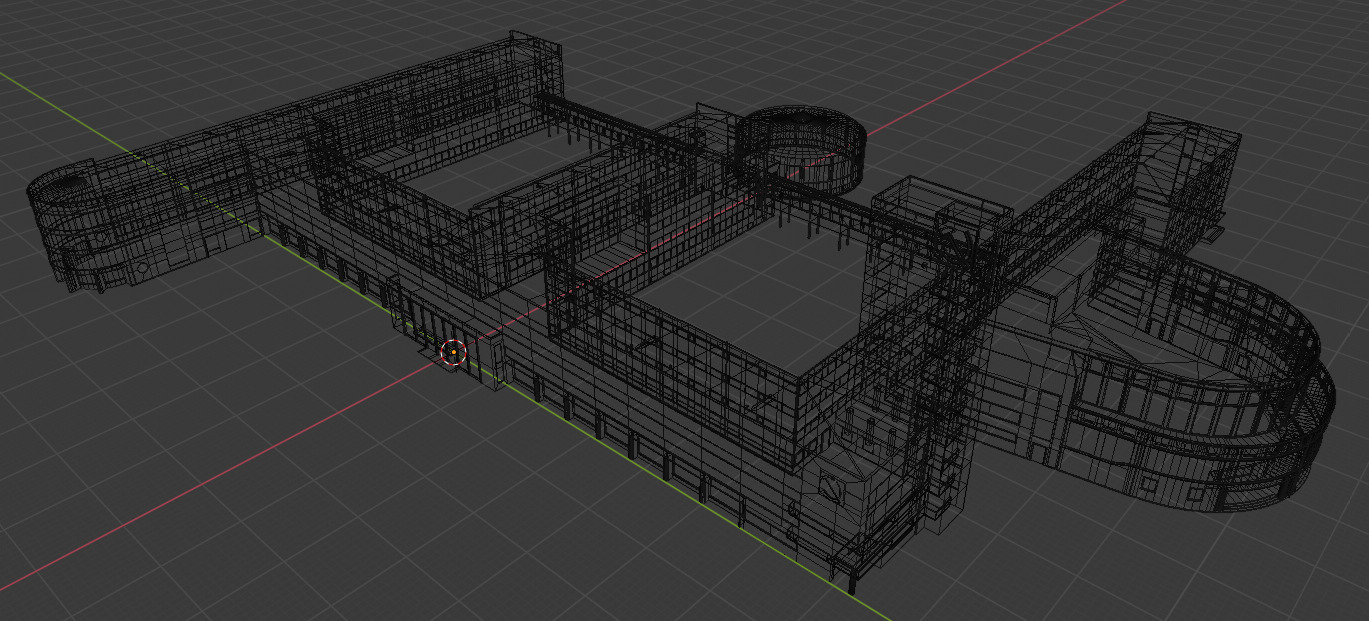 Kirov District Administration building  Leningrad 1935 Low-poly 3D model_11