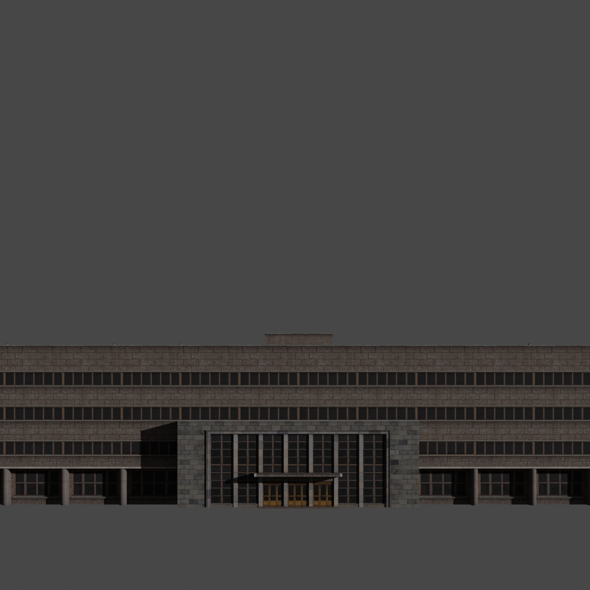 Kirov District Administration building  Leningrad 1935 Low-poly 3D model_3