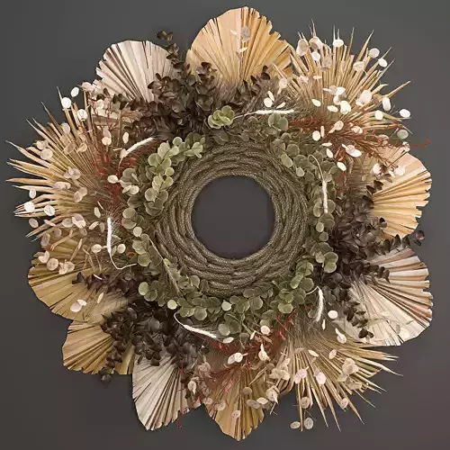 Wall wreath of dried flowers 221