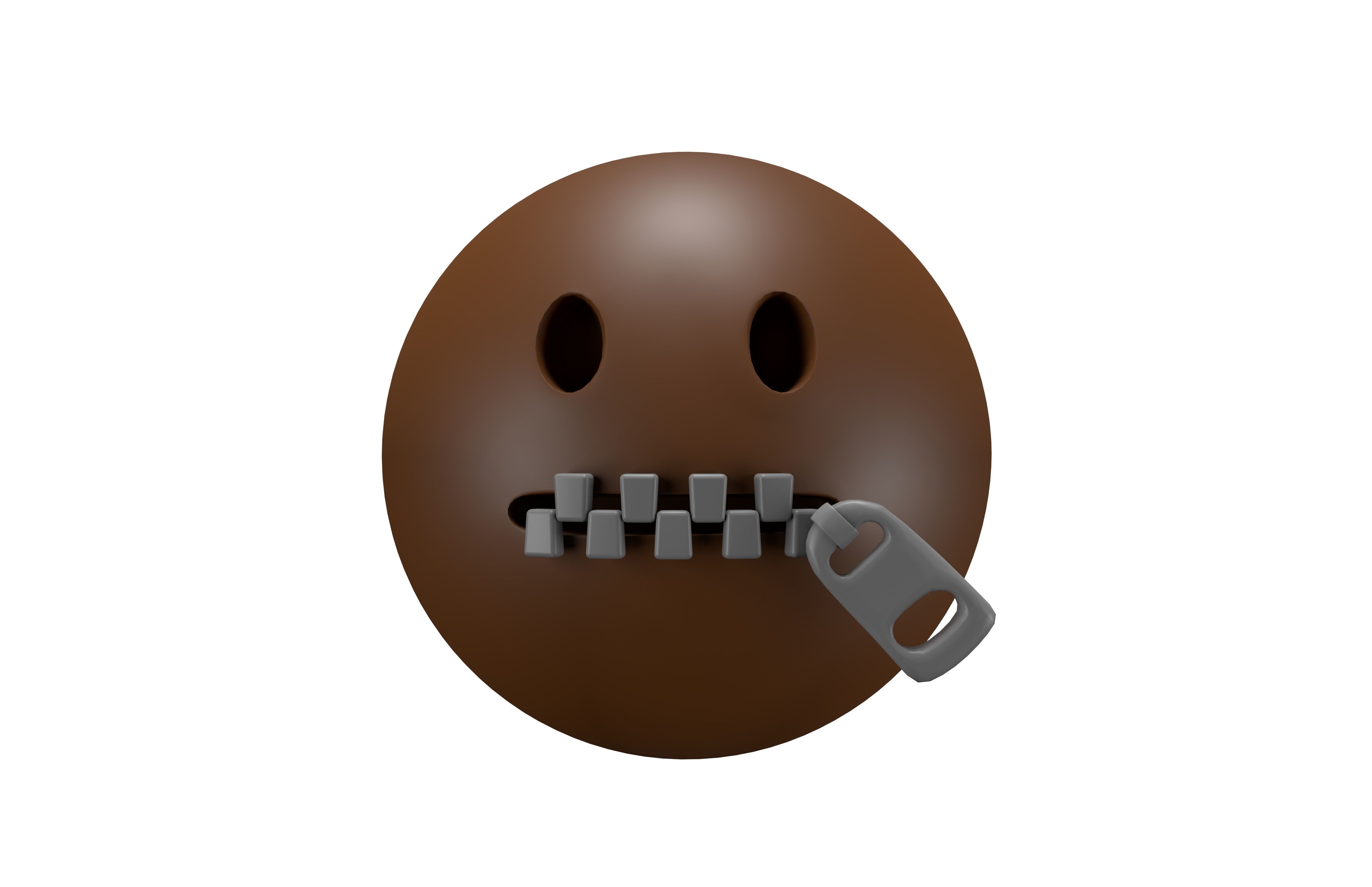 Zipper-Mouth Face 04 Low-poly 3D model_1