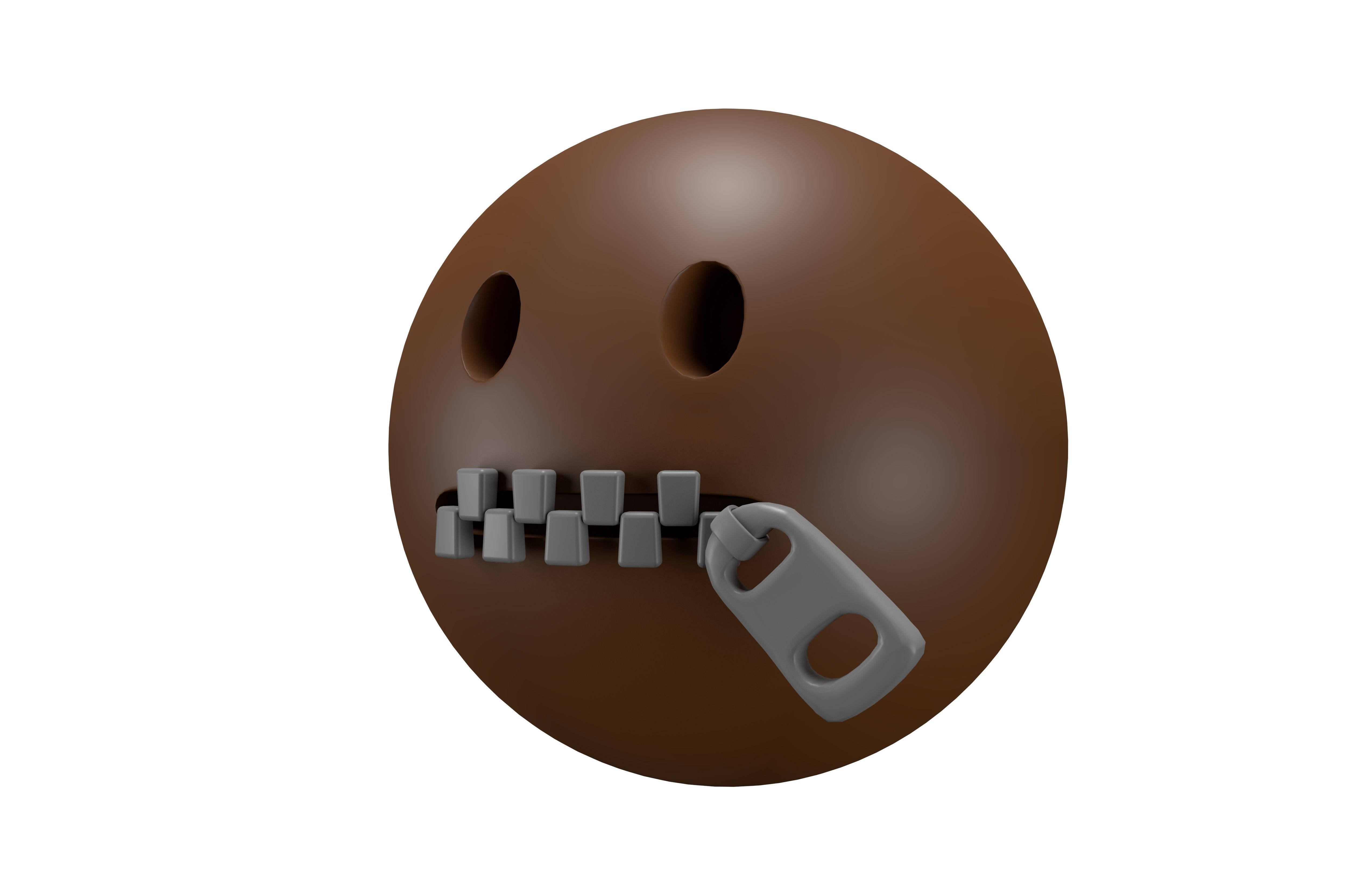 Zipper-Mouth Face 04 Low-poly 3D model_3