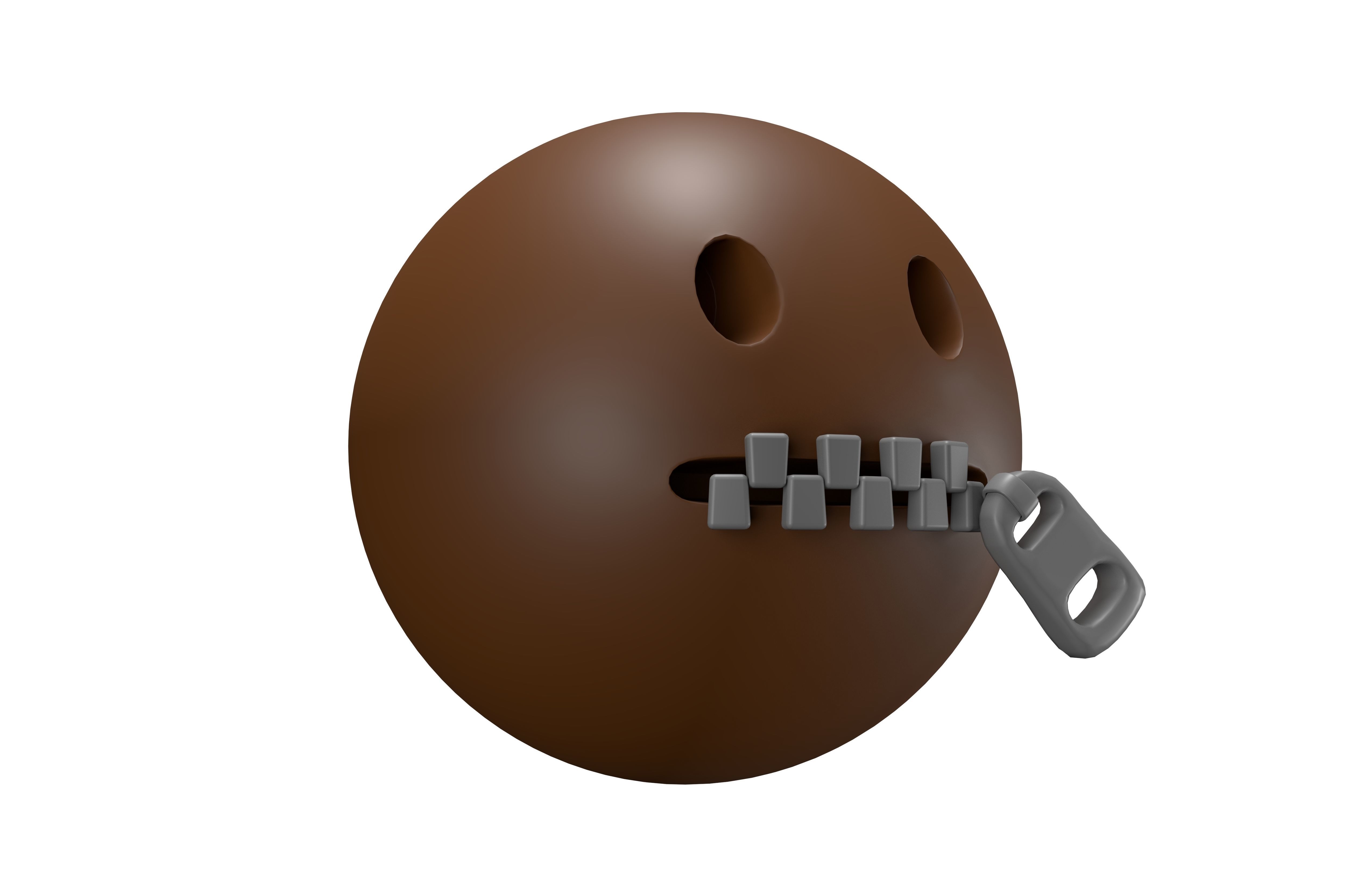 Zipper-Mouth Face 04 Low-poly 3D model_2