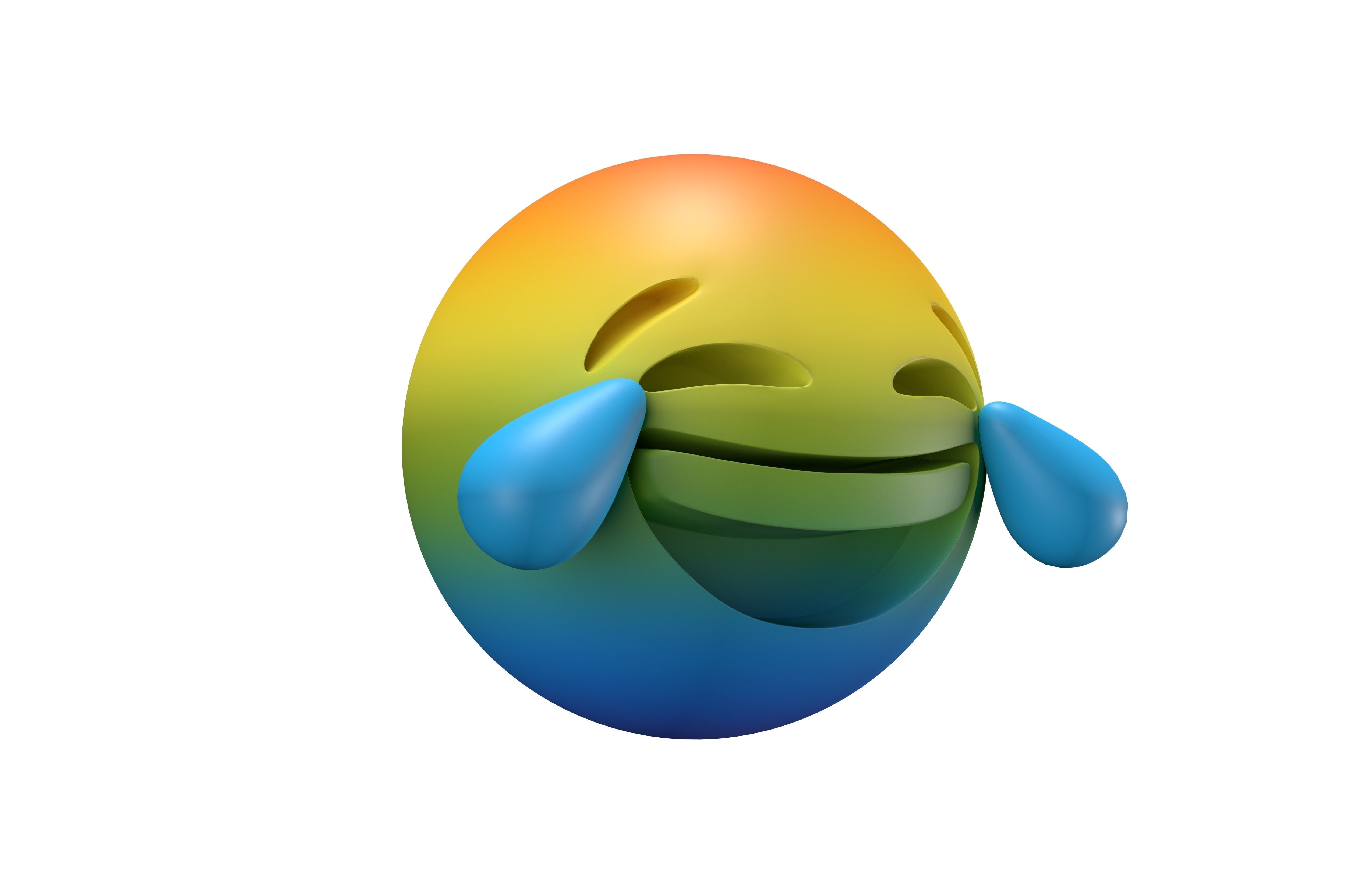 Face With Tears of Joy 06 Low-poly 3D model_2