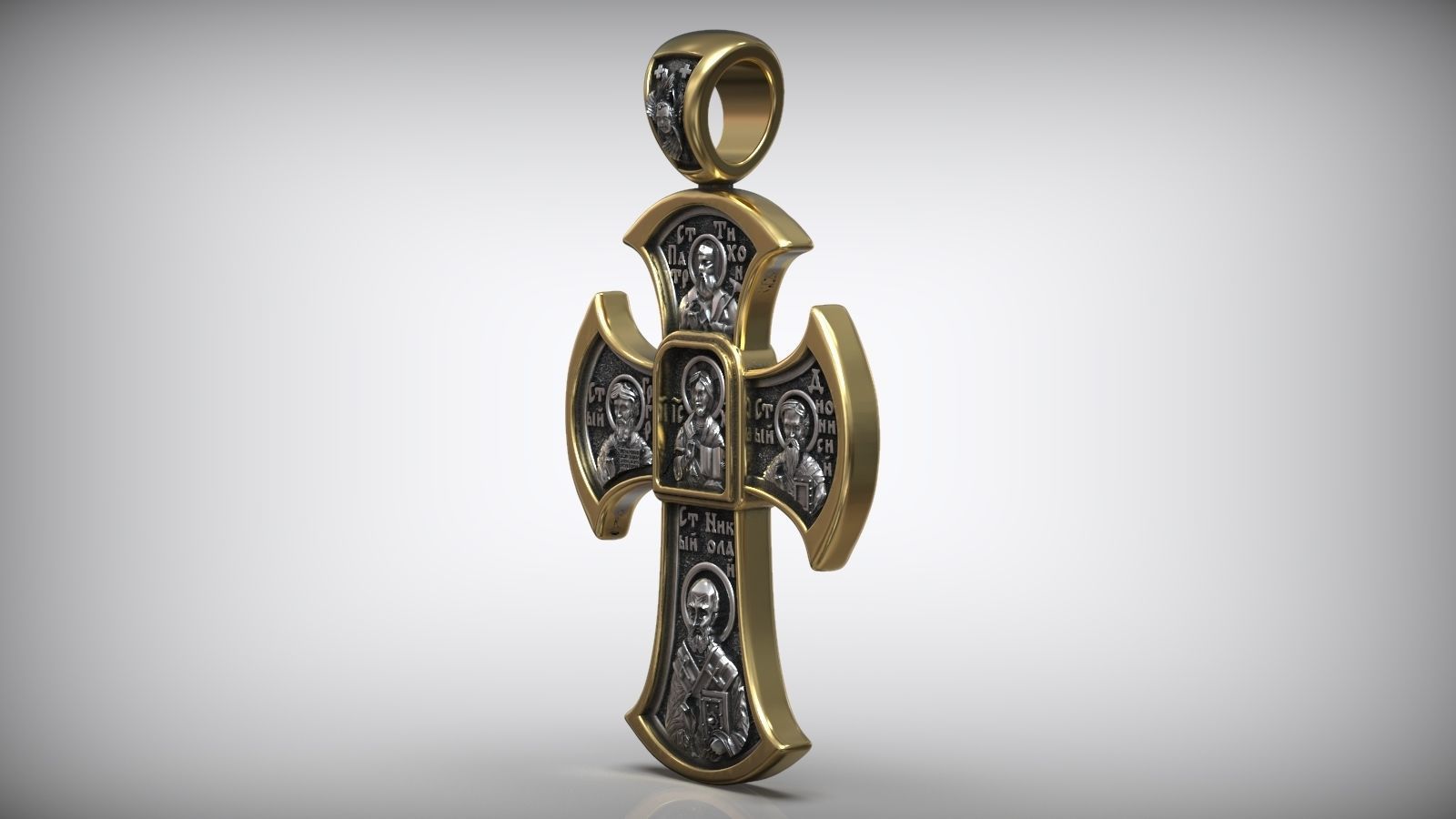 Jesus Christ Savior Orthodox Cross 3D print model_5