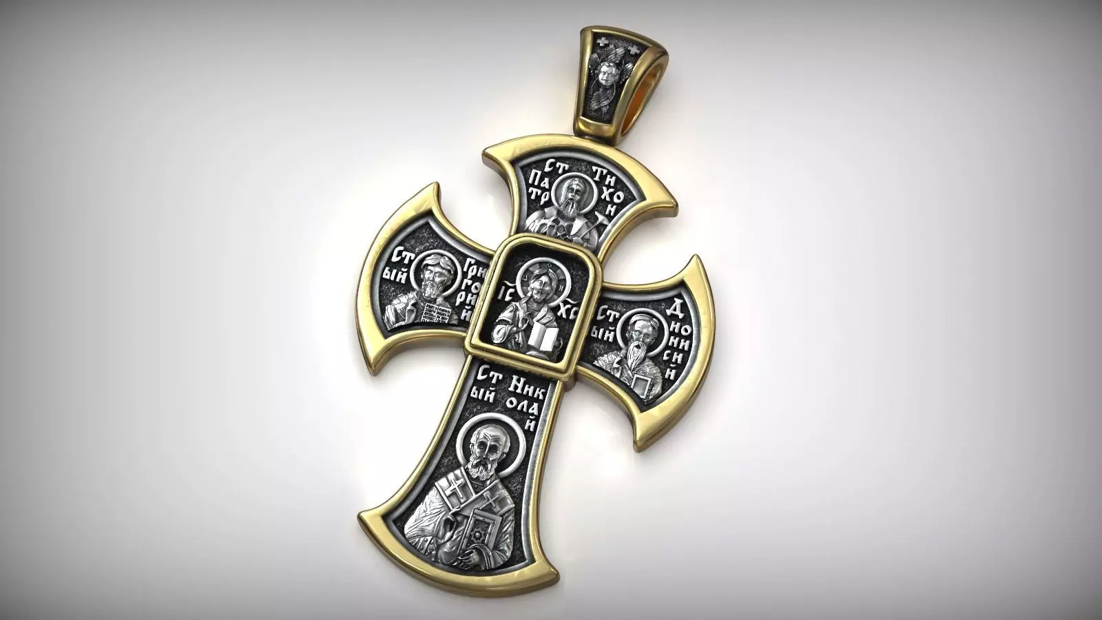 Jesus Christ Savior Orthodox Cross 3D print model_0