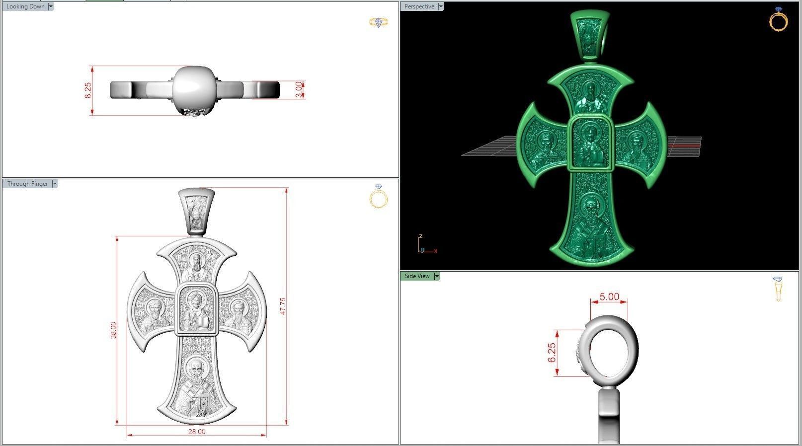 Jesus Christ Savior Orthodox Cross 3D print model_7