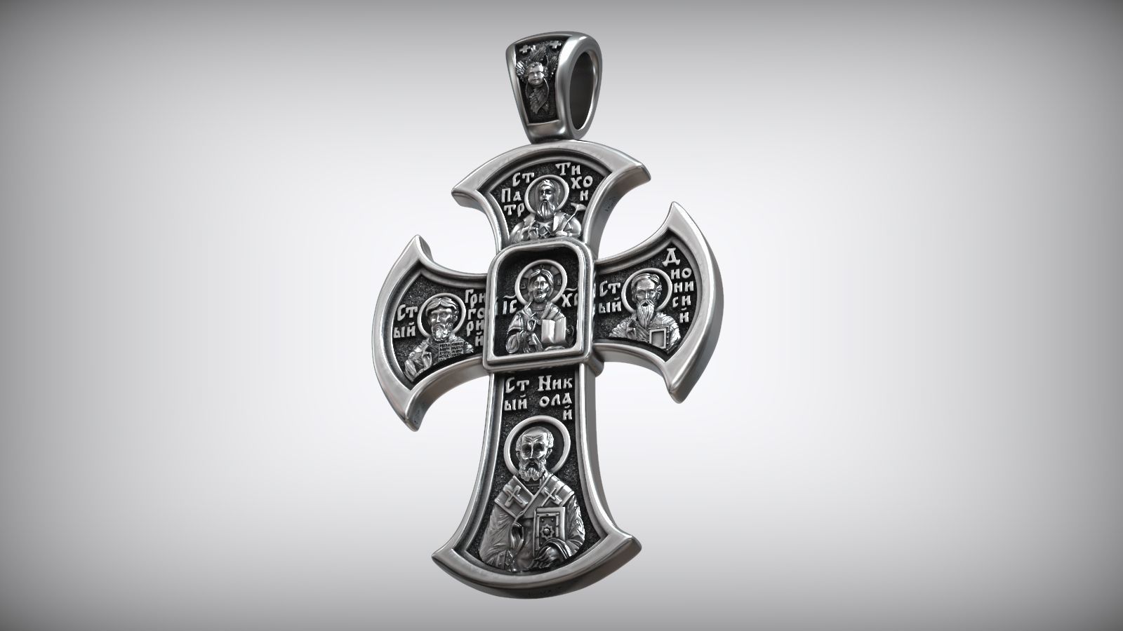 Jesus Christ Savior Orthodox Cross 3D print model_6