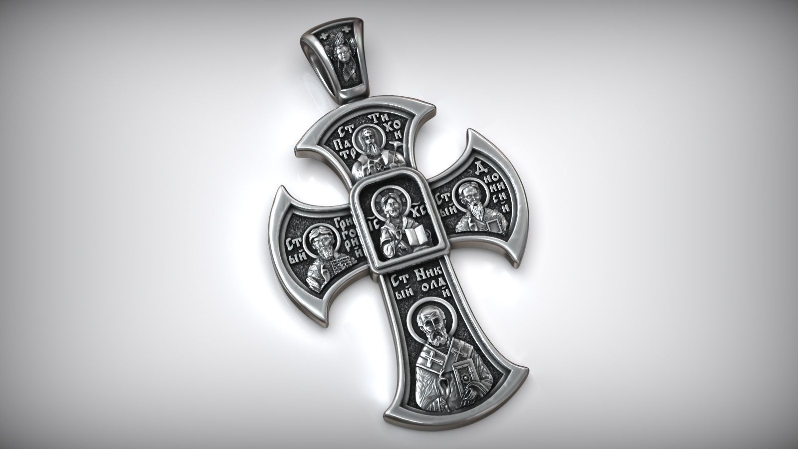 Jesus Christ Savior Orthodox Cross 3D print model_1