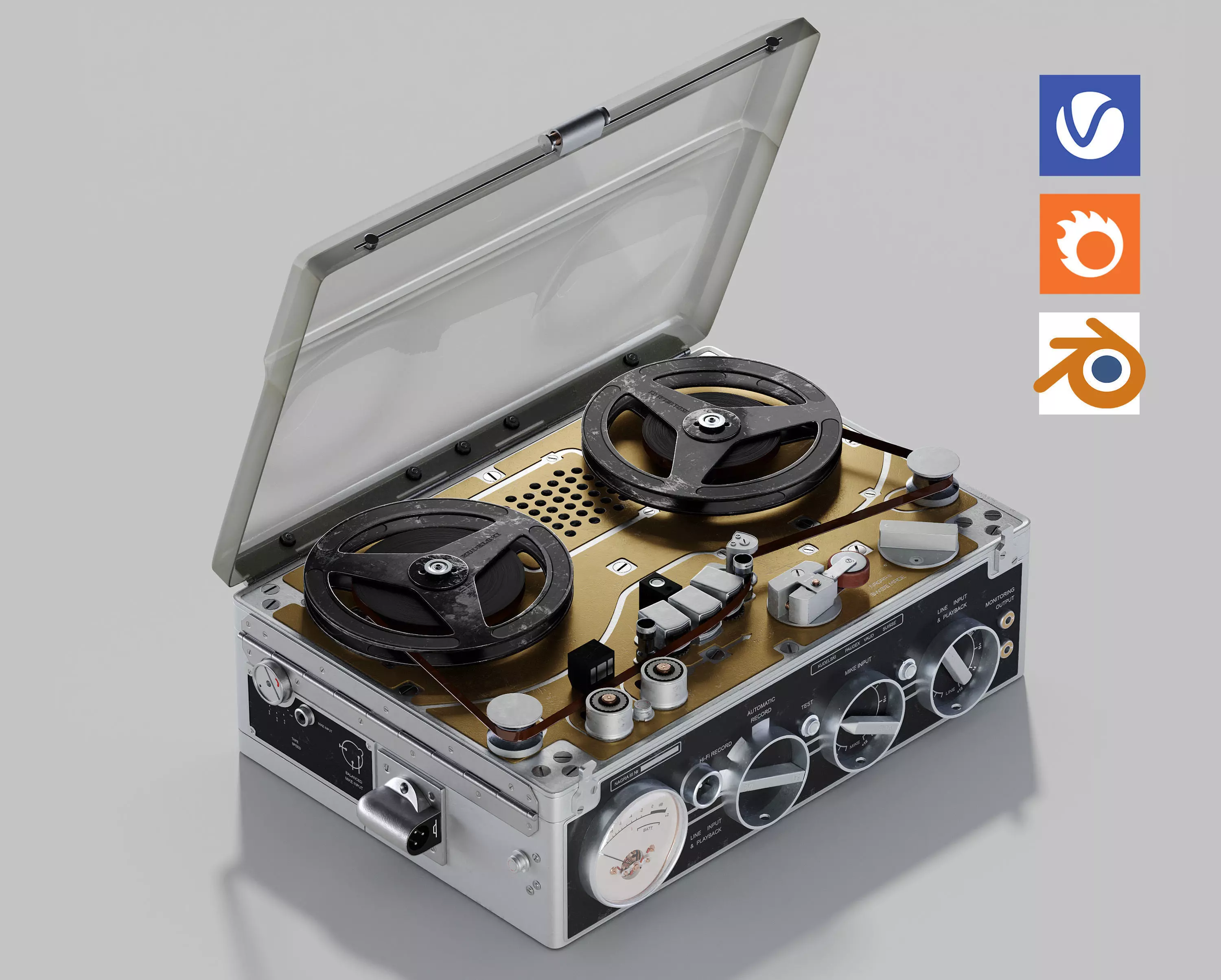 Nagra III Kudelski 1958 3D model