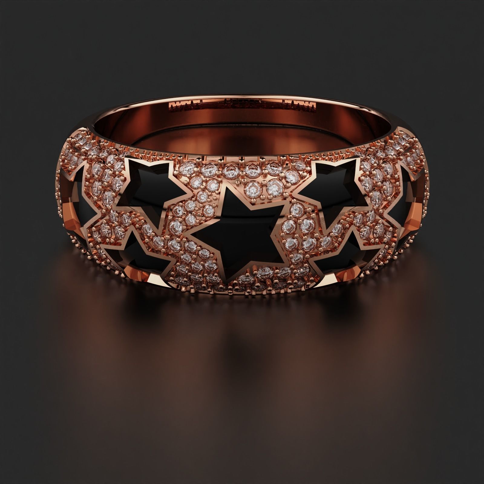 Star Ring 3D print model_3