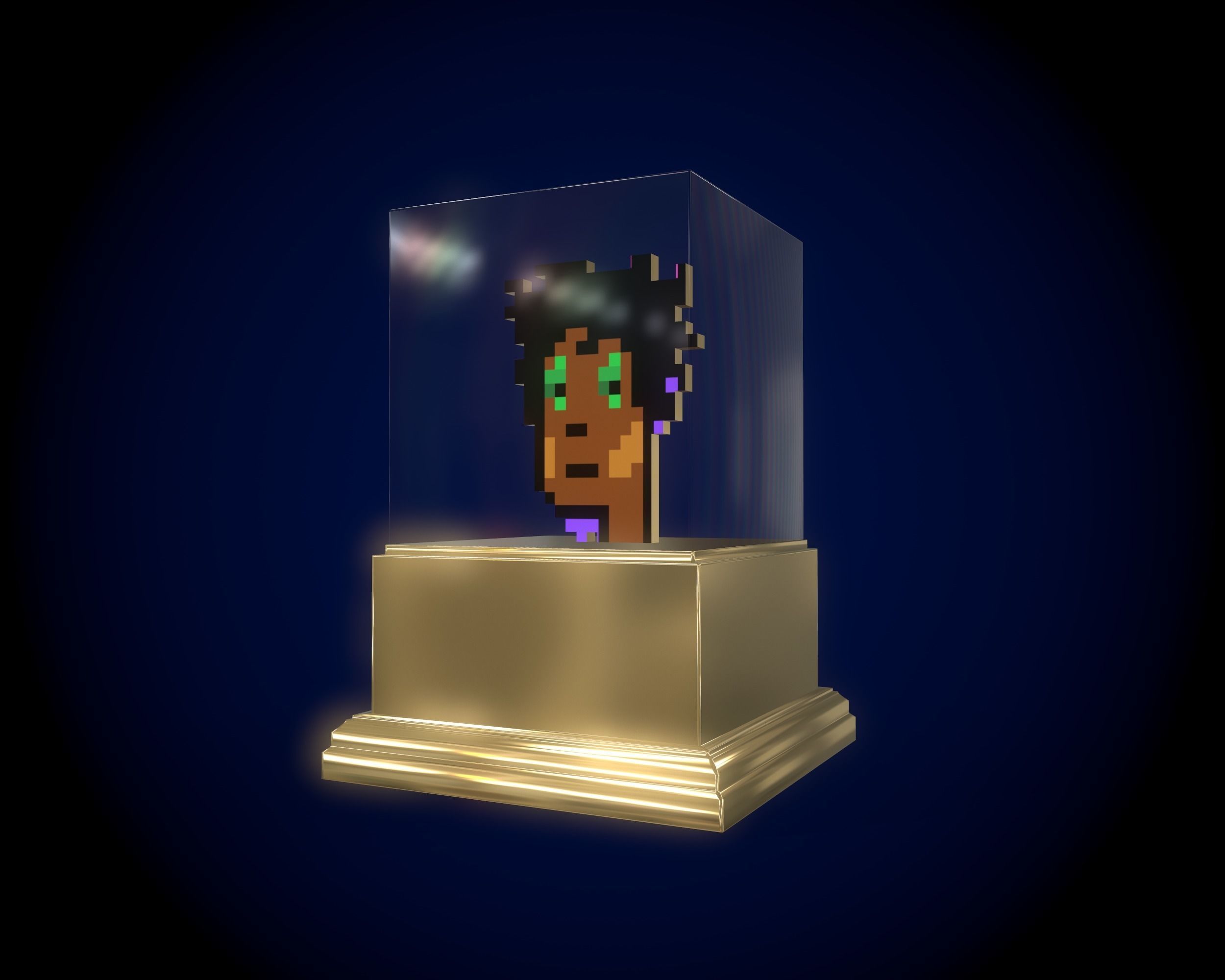 Gold punk Low-poly 3D model_5